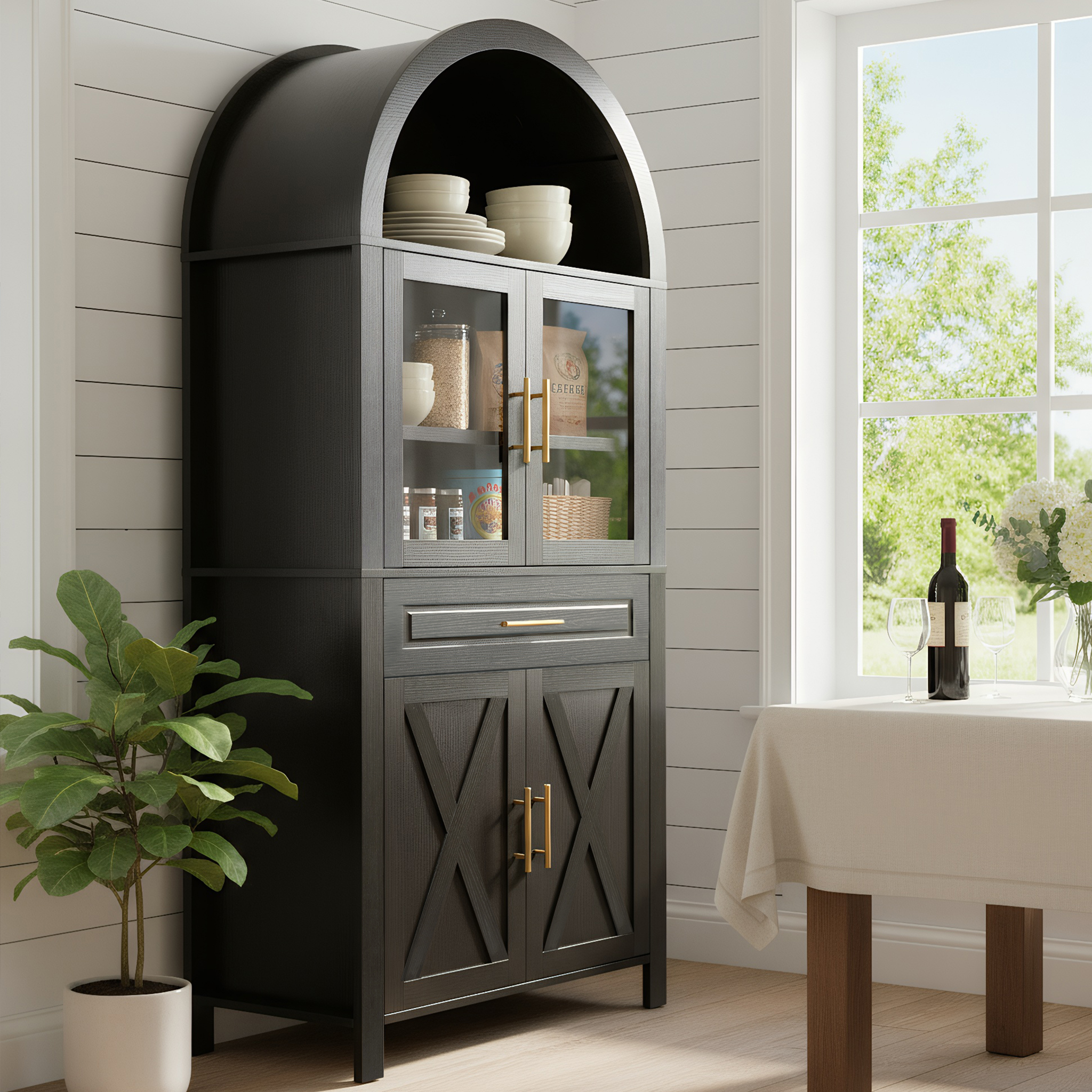 Tall Arched Pantry Cabinet