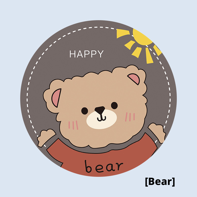 Rubber coaster-12cm round-BEAR Bear-1 nude