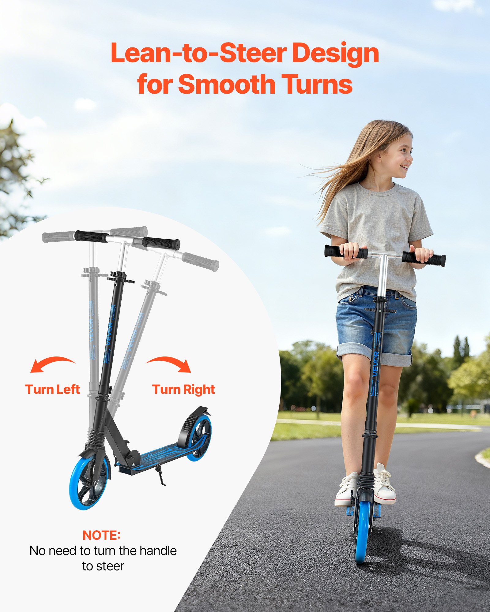 Kick Scooter For Kids Ages 8+, Teens & Adults, 2-Wheel Toddler With Adjustable — image 4