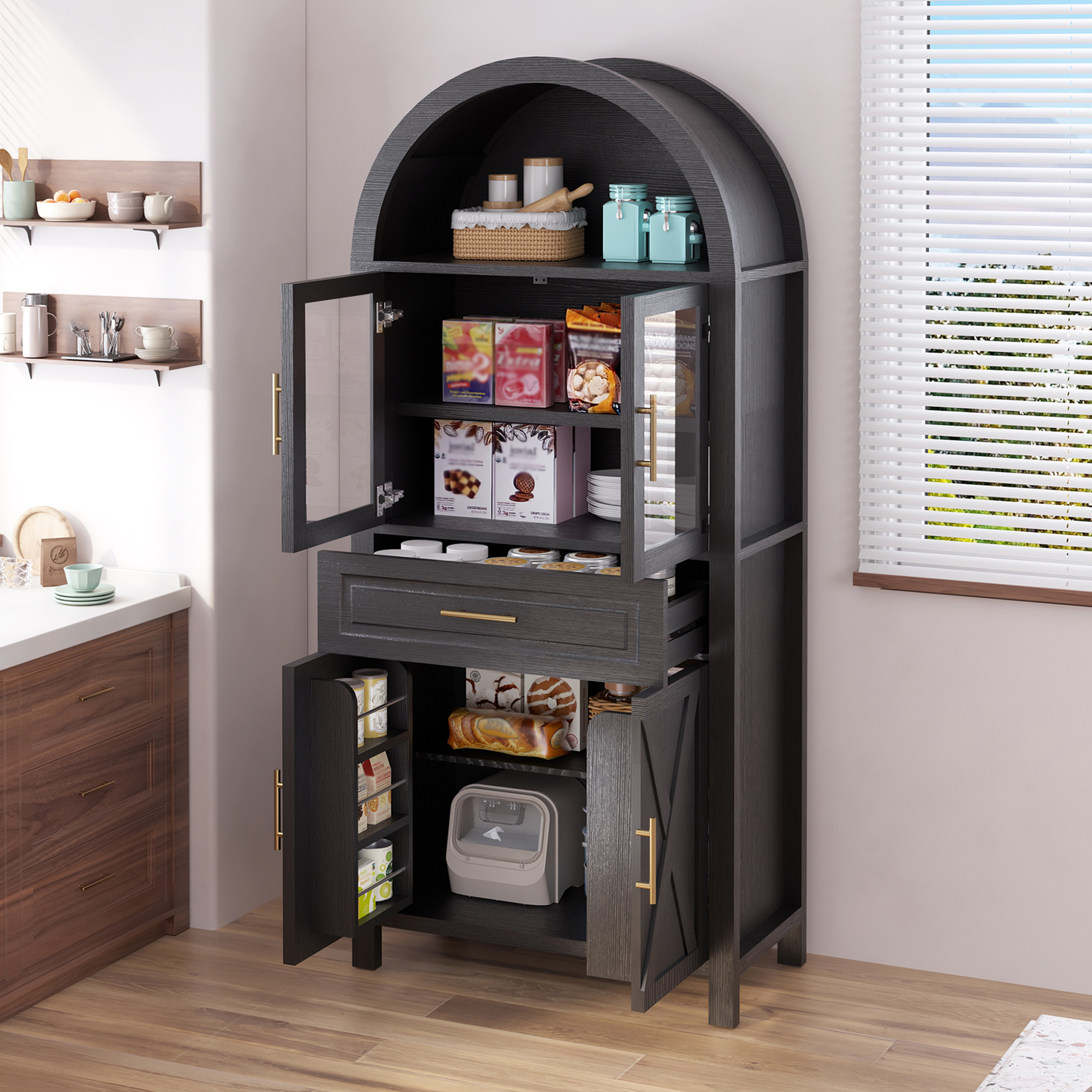 Tall Arched Pantry Cabinet, picture 4 of 4