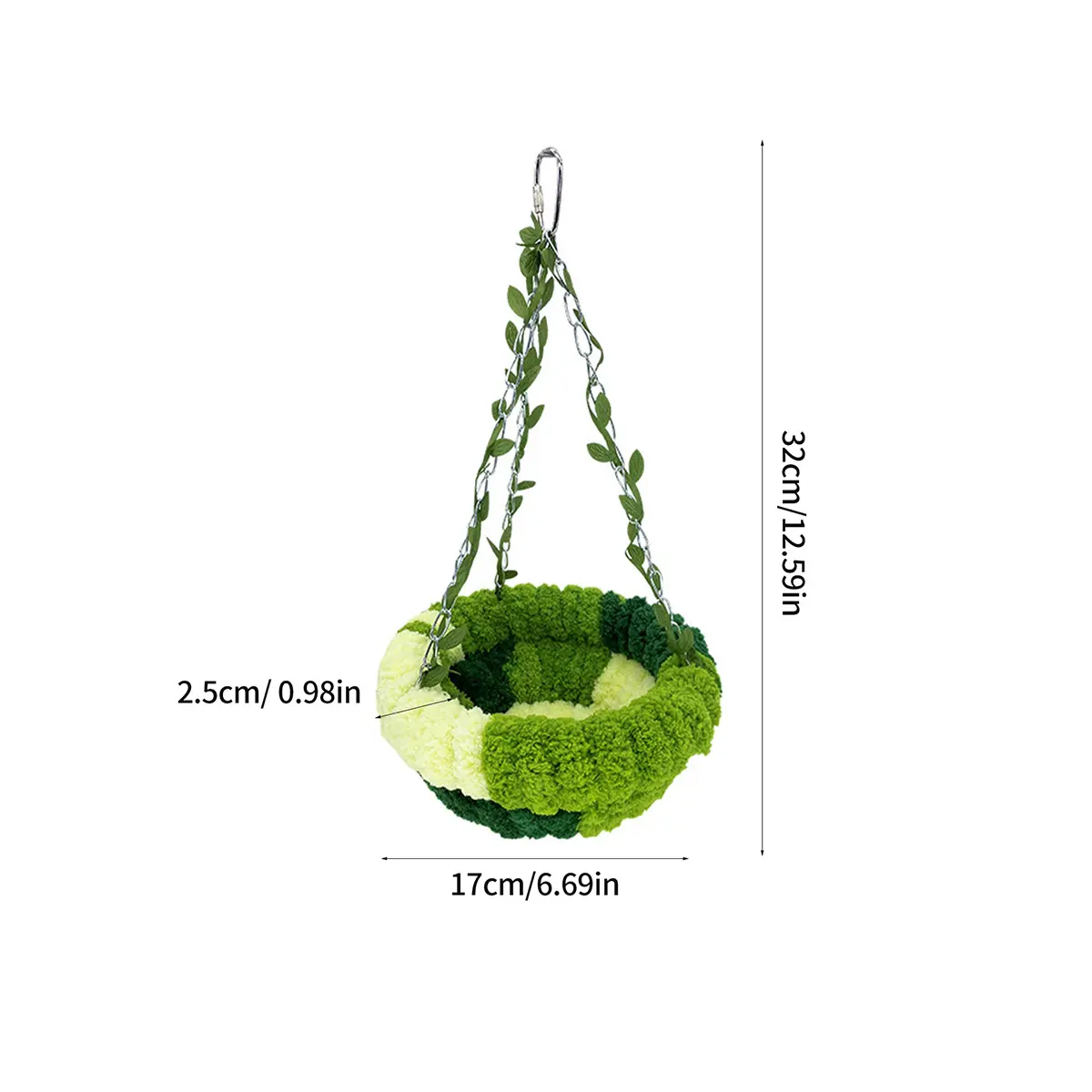 Hanging bird nest-large nest, deep forest green-1