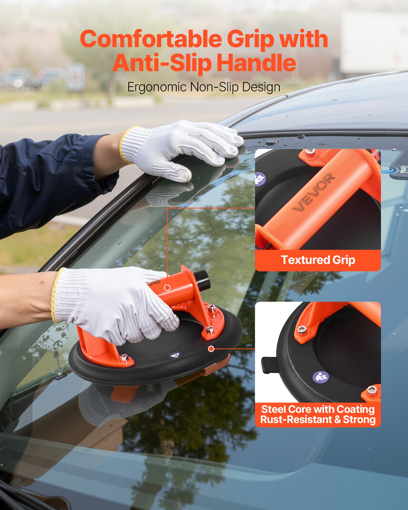 Vacuum Suction Cup, 203 Mm Glass Lifter With ABS Handle, 180 Kg Max Lifting
