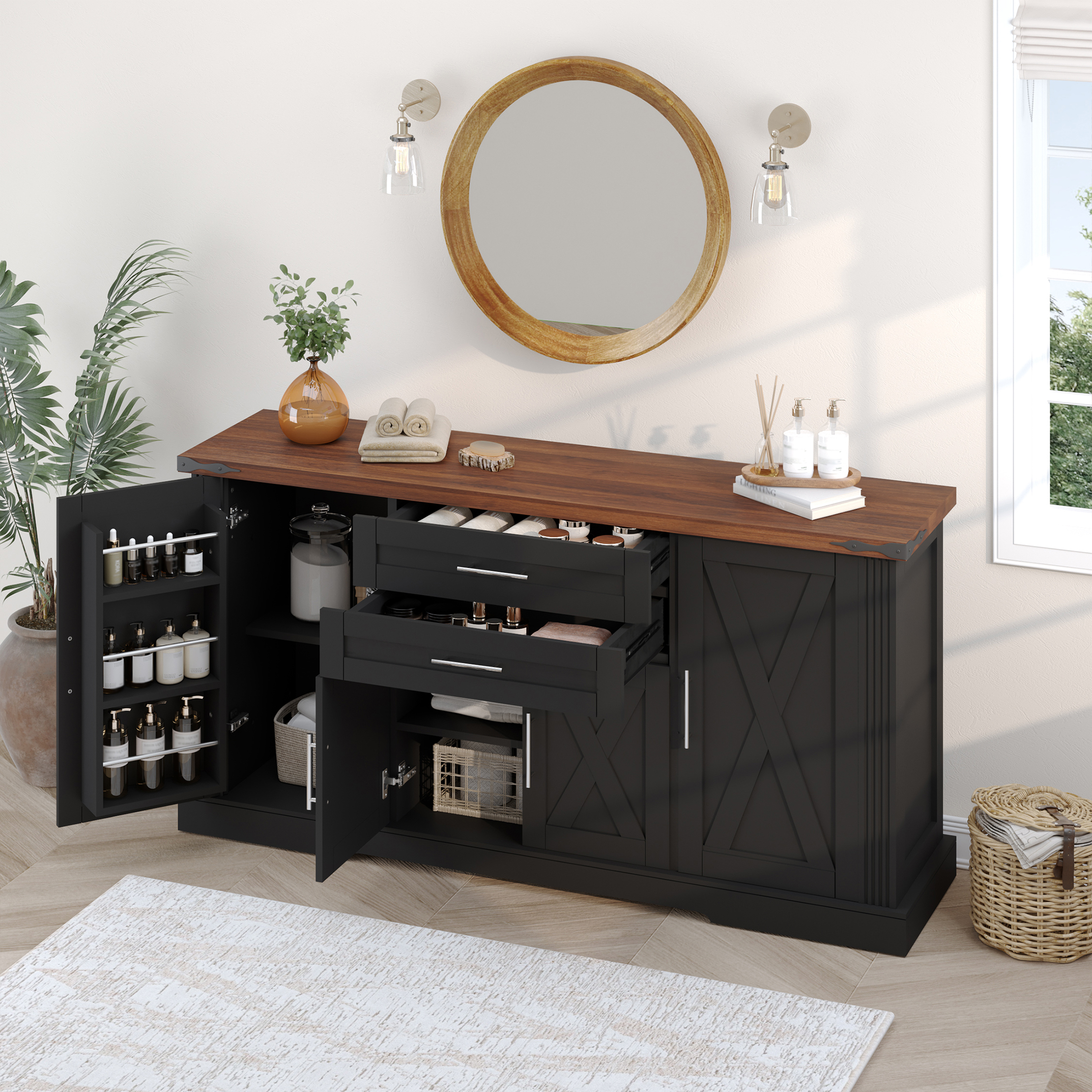 Barn Door Storage Cabinet