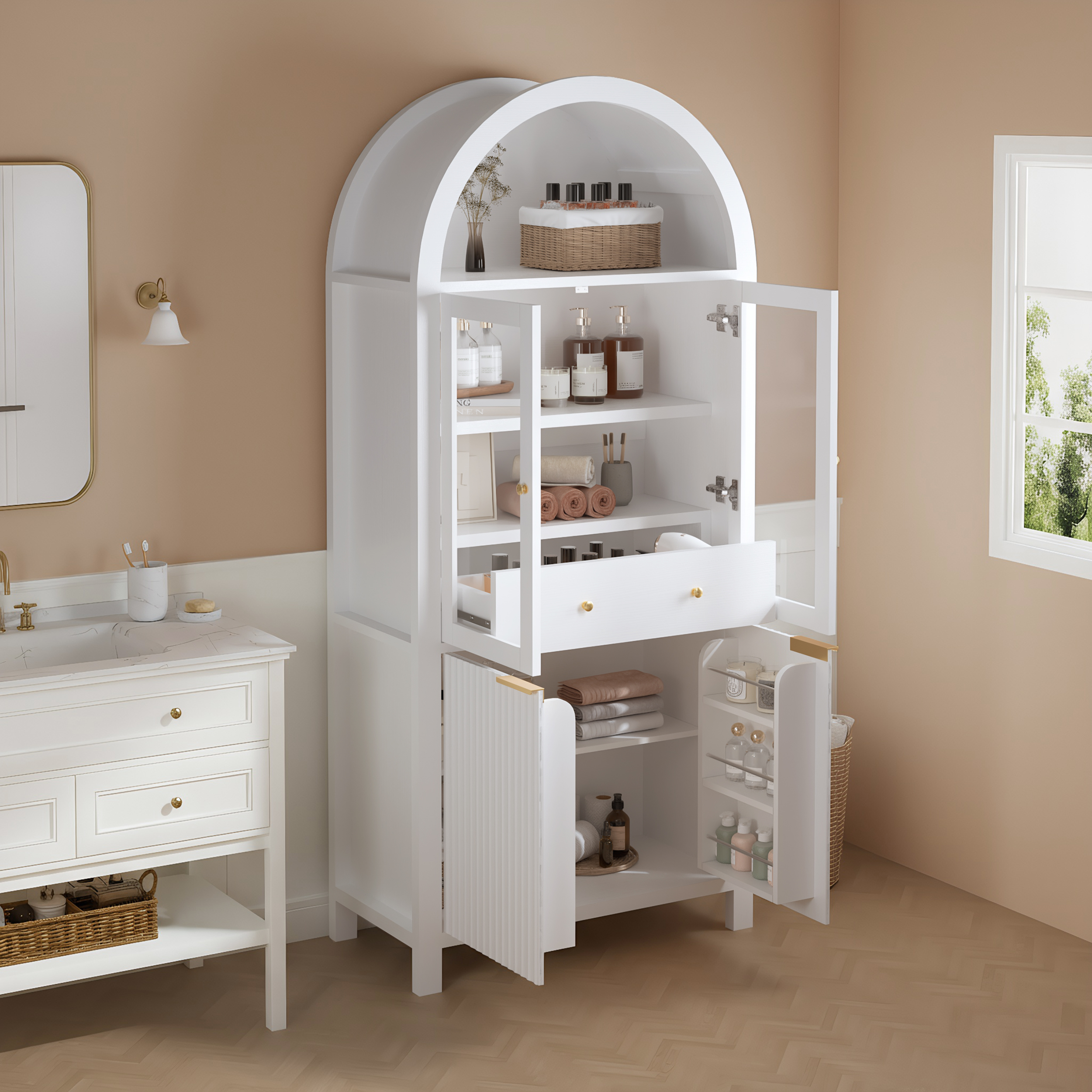 Tall Arched Pantry Cabinet, picture 3 of 4