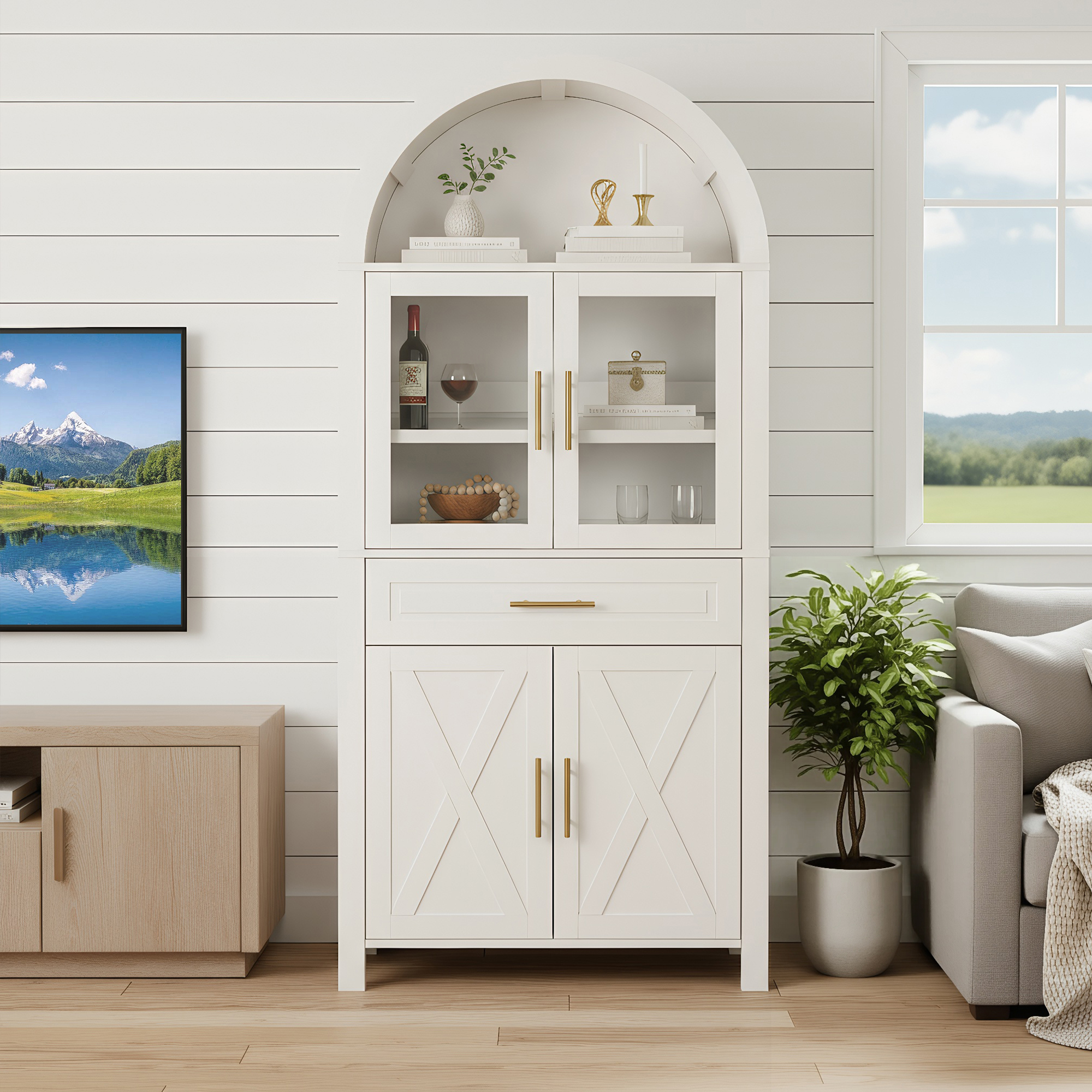 Tall Arched Pantry Cabinet, picture 2 of 4