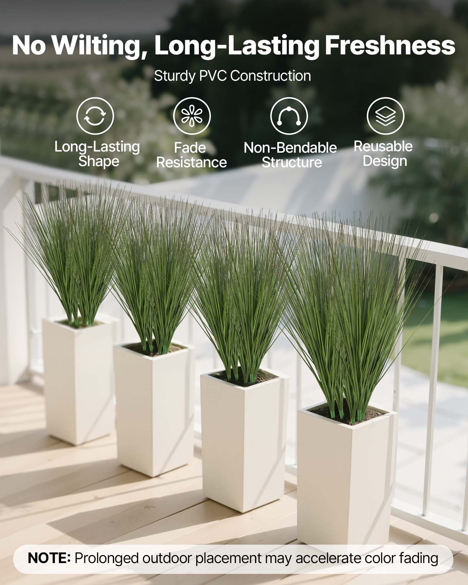 Artificial Grass Plant, 686mm Faux Onion Fake Greenery Shrubs Premium PVC — image 2