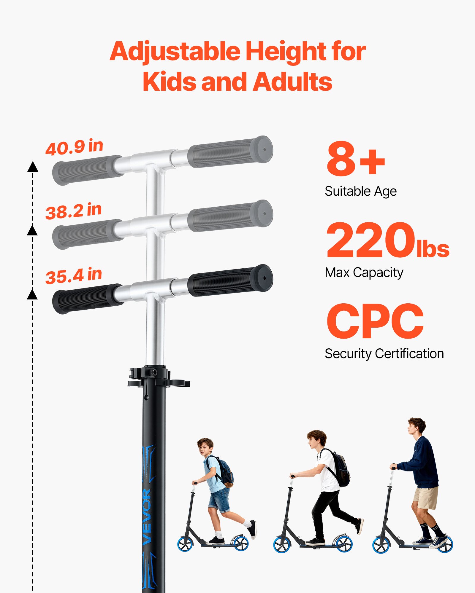 Kick Scooter For Kids Ages 8+, Teens & Adults, 2-Wheel Toddler With Adjustable — image 2