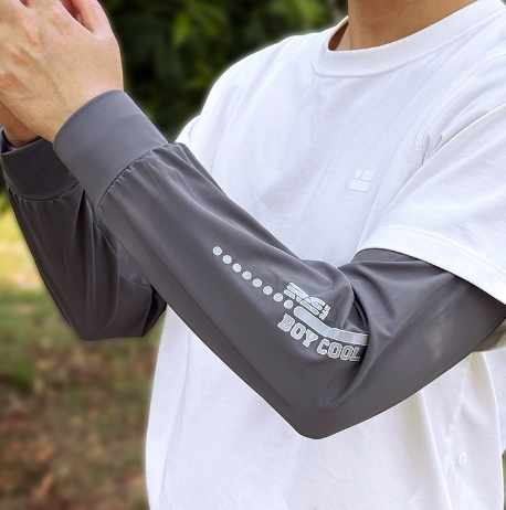 Straight ice silk sleeve sleeves-dark grey-1 pair