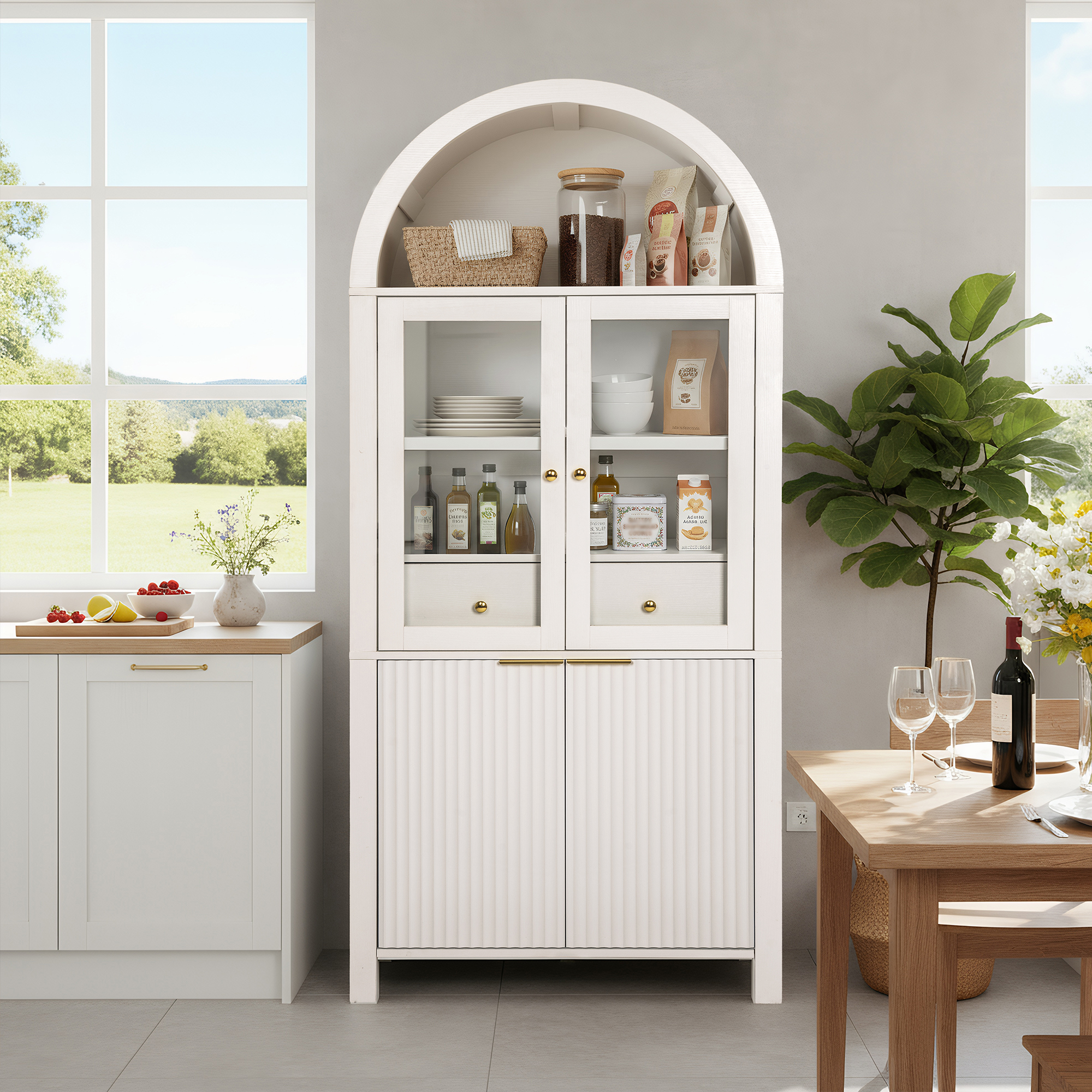 Tall Arched Pantry Cabinet