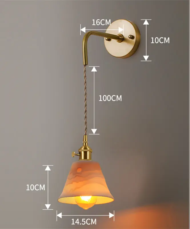 Japanese Retro Nordic Simple Bedside Brass Wall