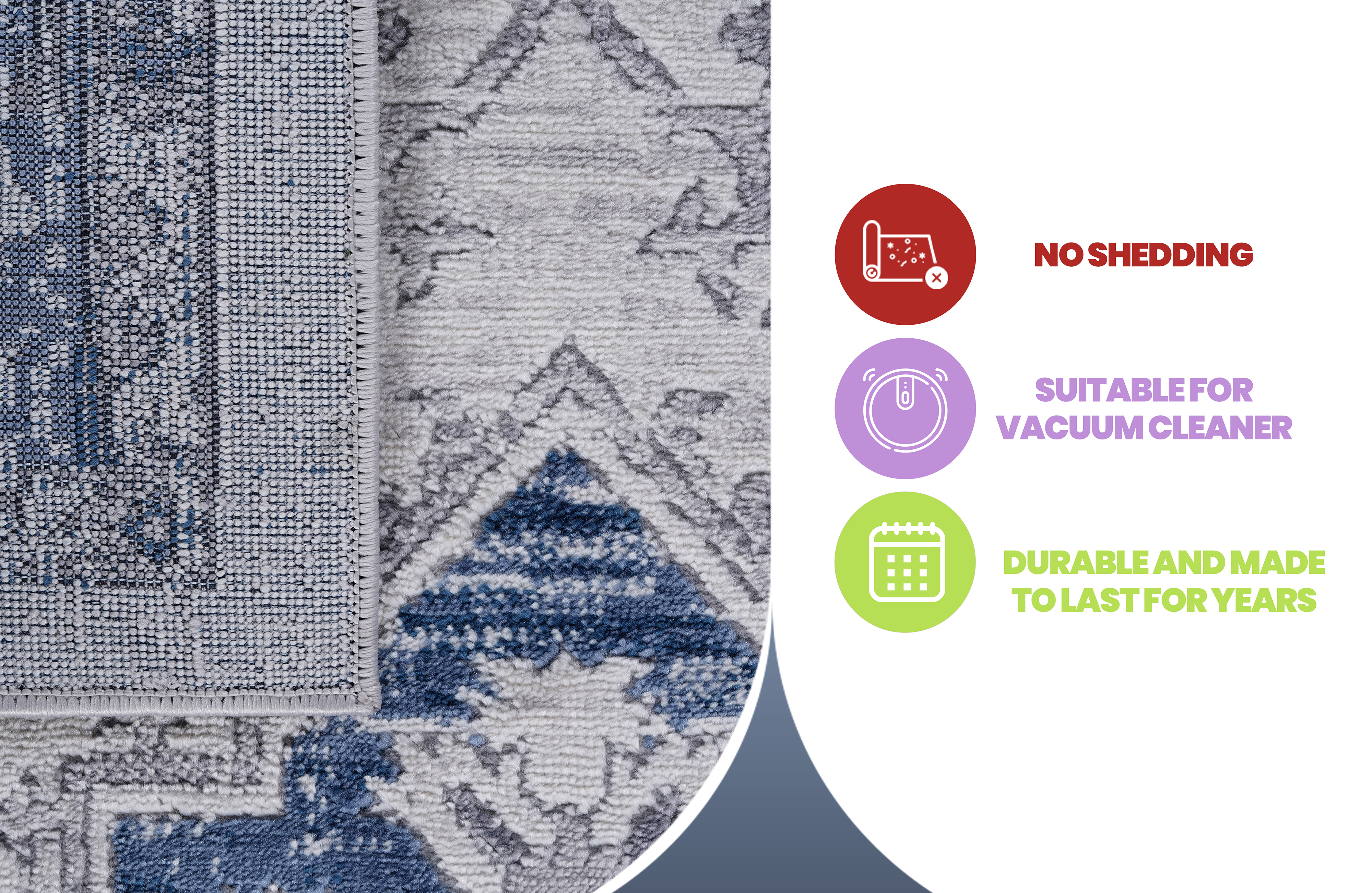 MARFI 2X8 Blue Grey Oriental Runner Rug_voghion.com