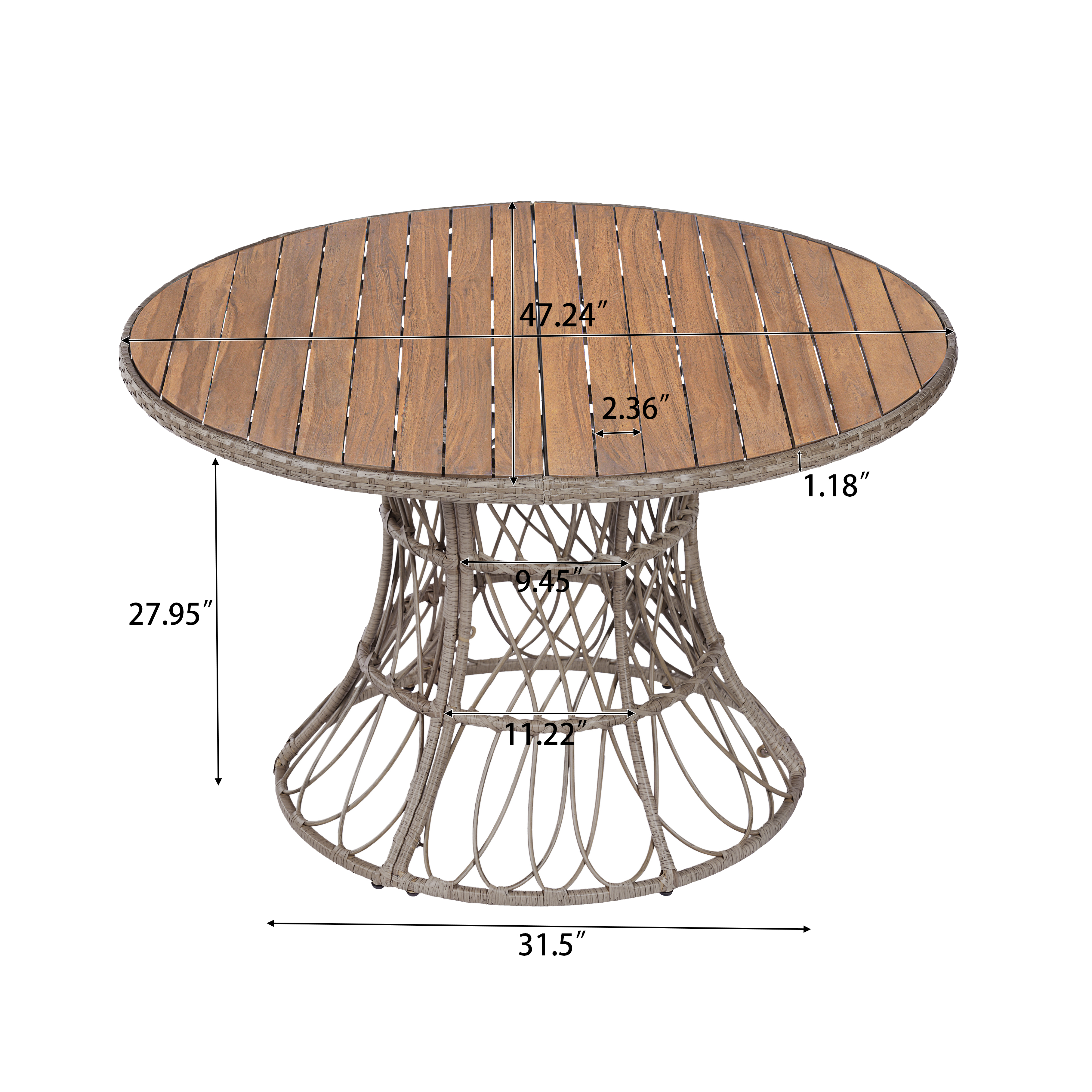 Round Acacia Outdoor Dining Table, picture 4 of 4