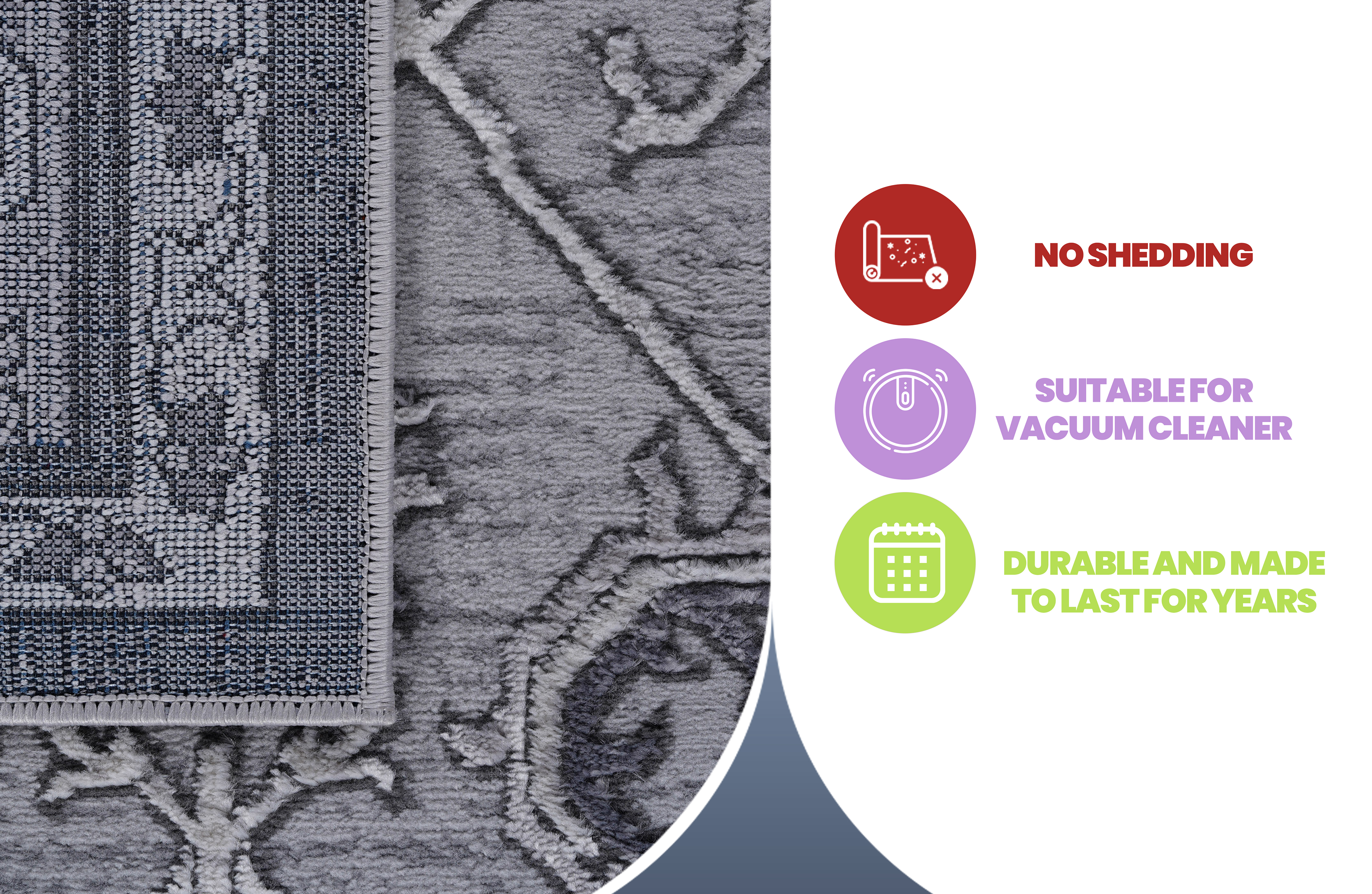 MARFI C Ollection 5X7 Grey Oriental Area Rug_maomaolike.com