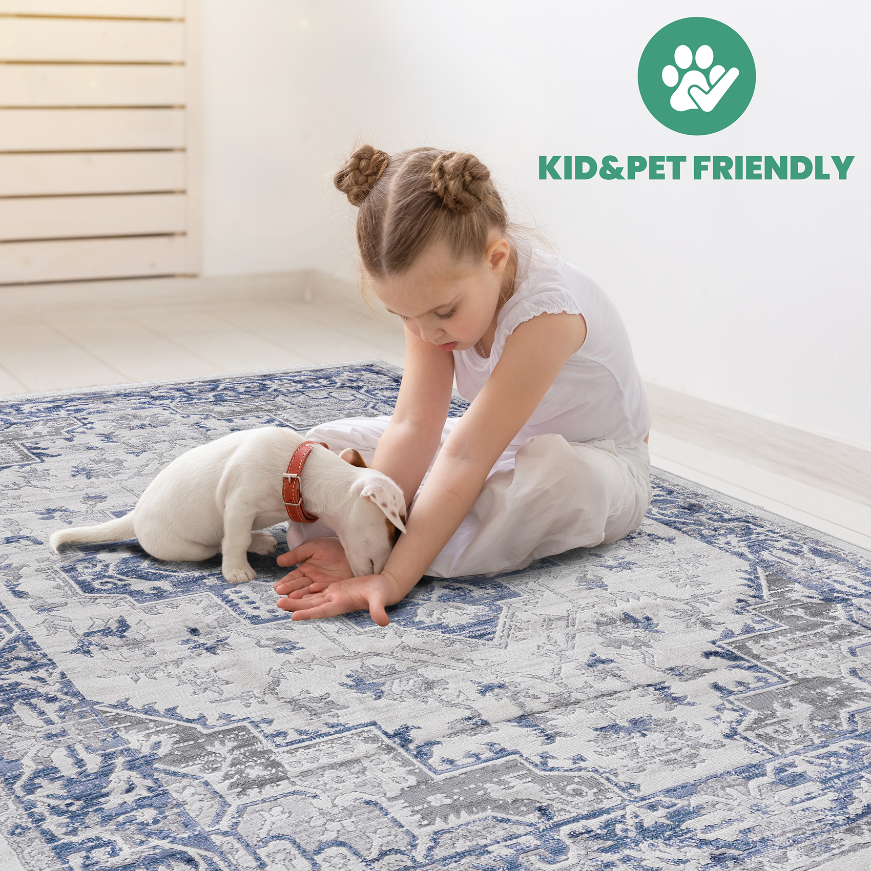 MARFI 2X8 Blue Grey Oriental Runner Rug_voghion.com