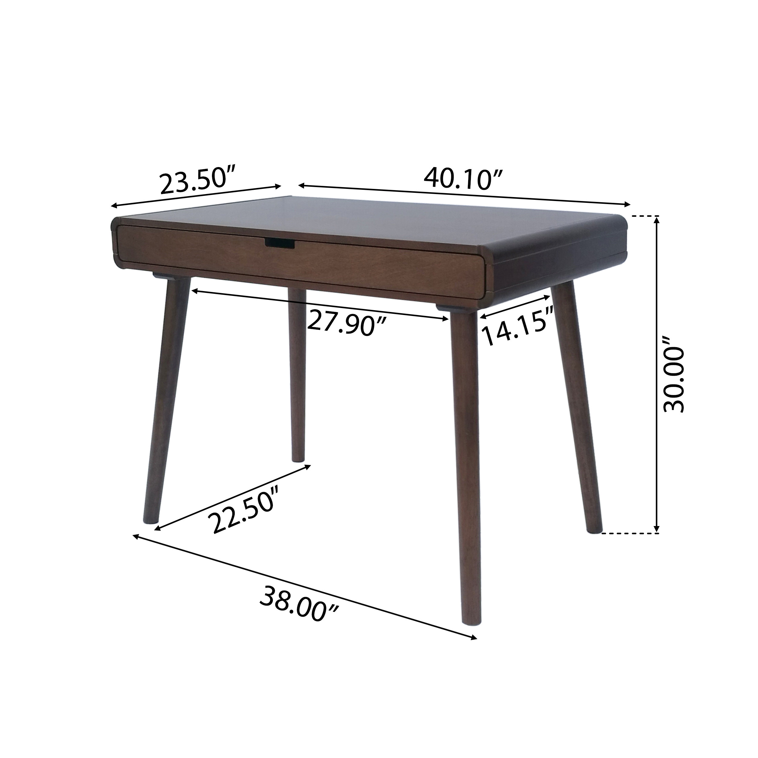 Writing Desk With Large Drawers,Computer Table For Home Office Workspace Or Entryway,Brown Color
