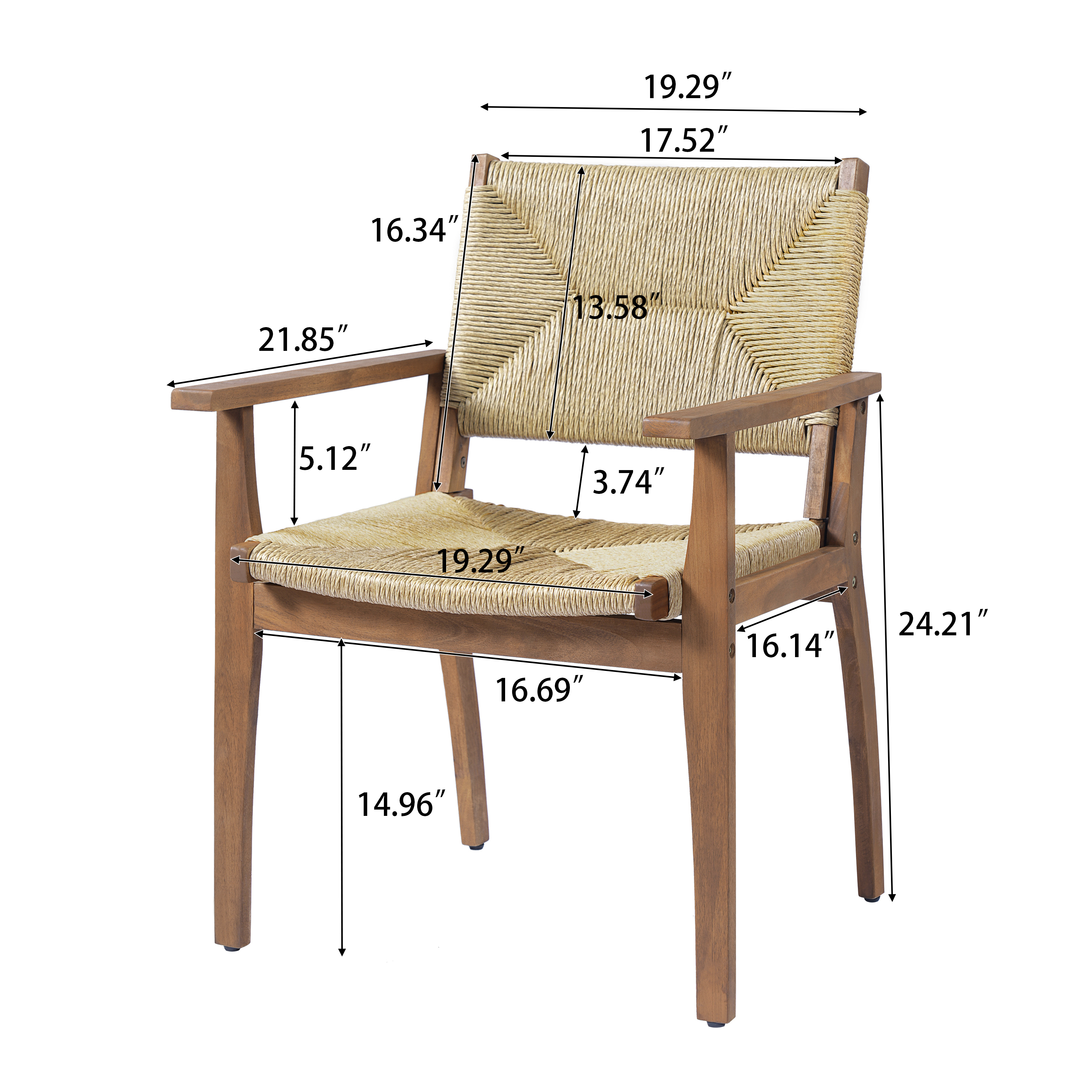 Acacia Wicker Outdoor Dining Chair, picture 4 of 4
