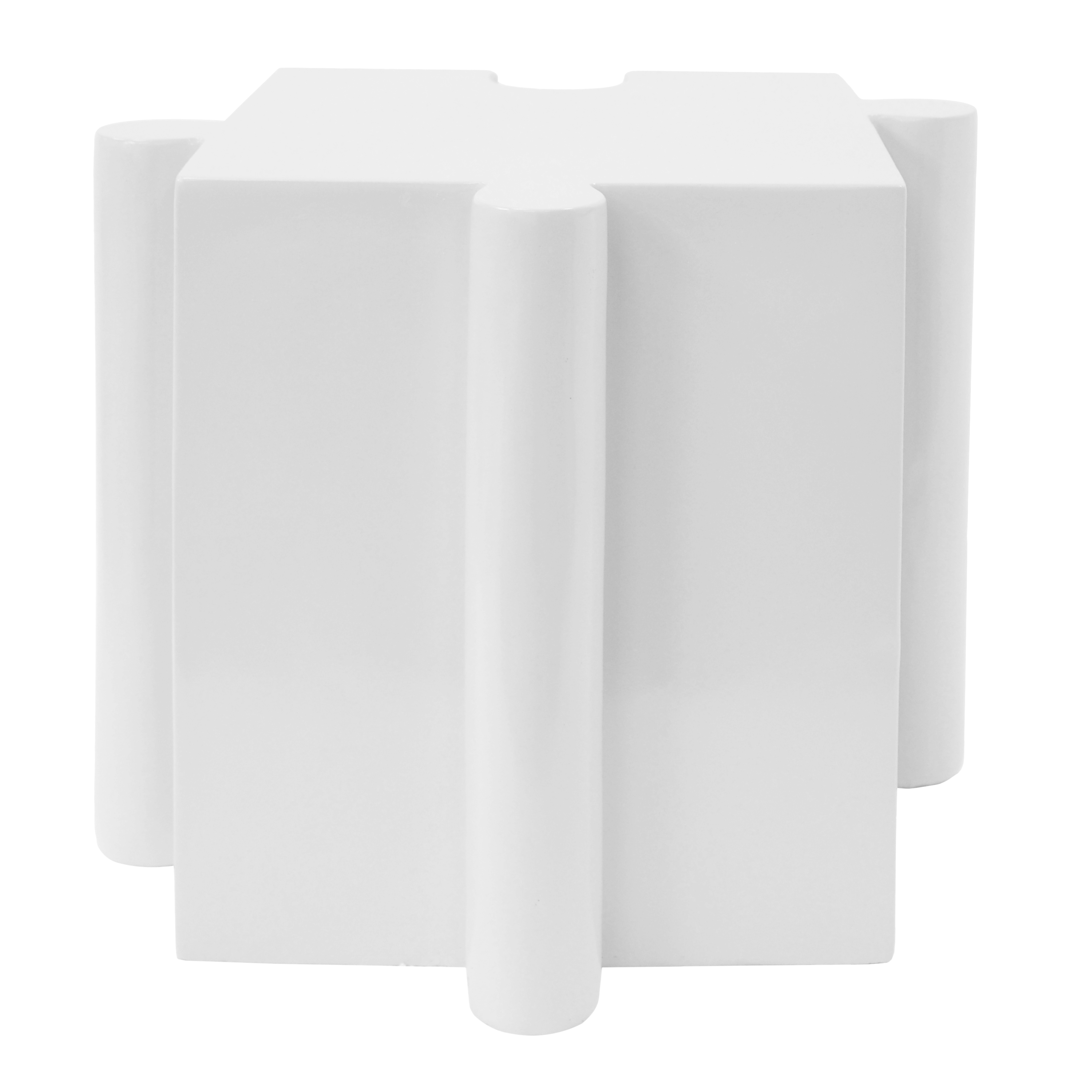 Artistic Puzzle Table Set Modular Interlocking Side Tables Black White_voghion.com