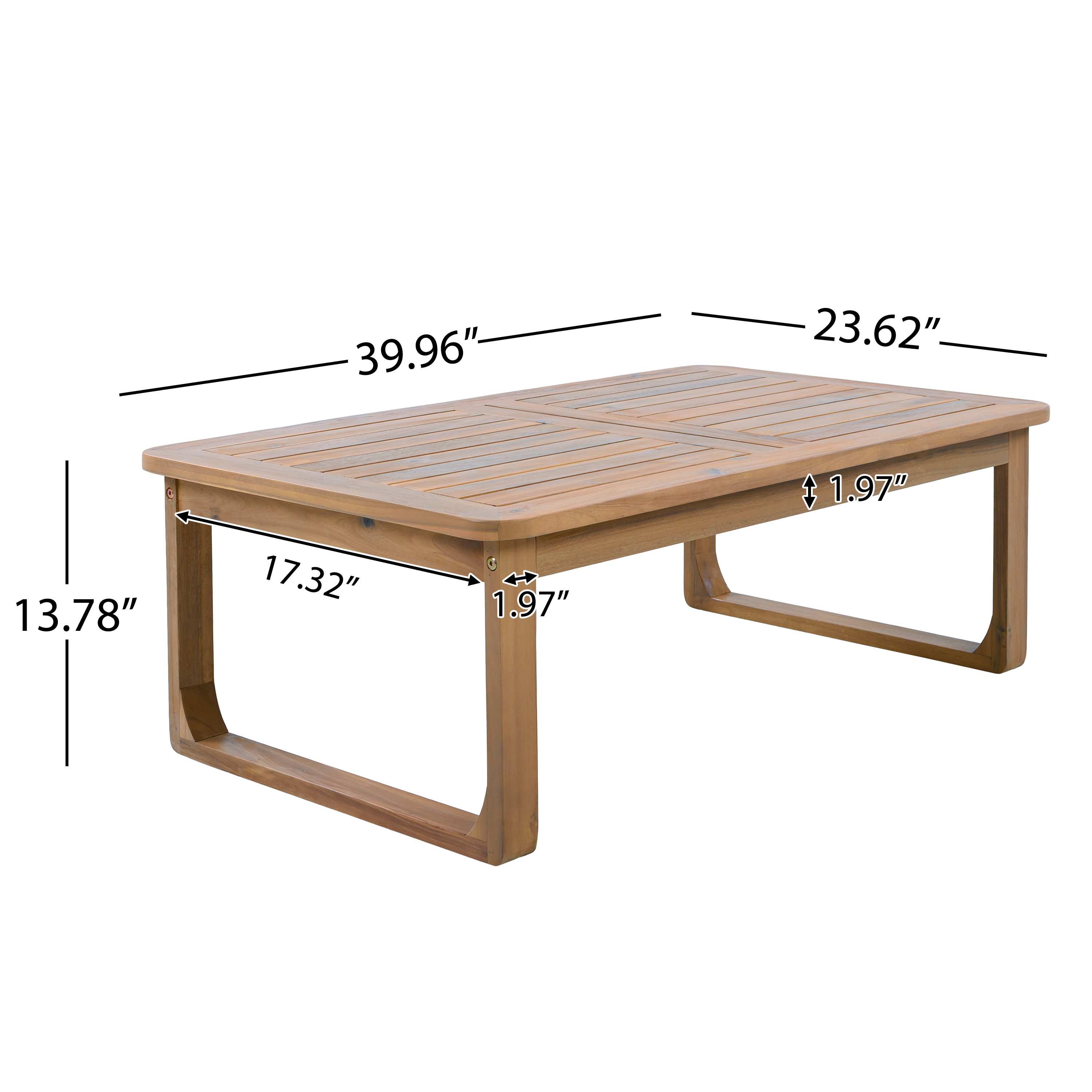 Acacia Wood Outdoor Coffee Table, picture 4 of 4