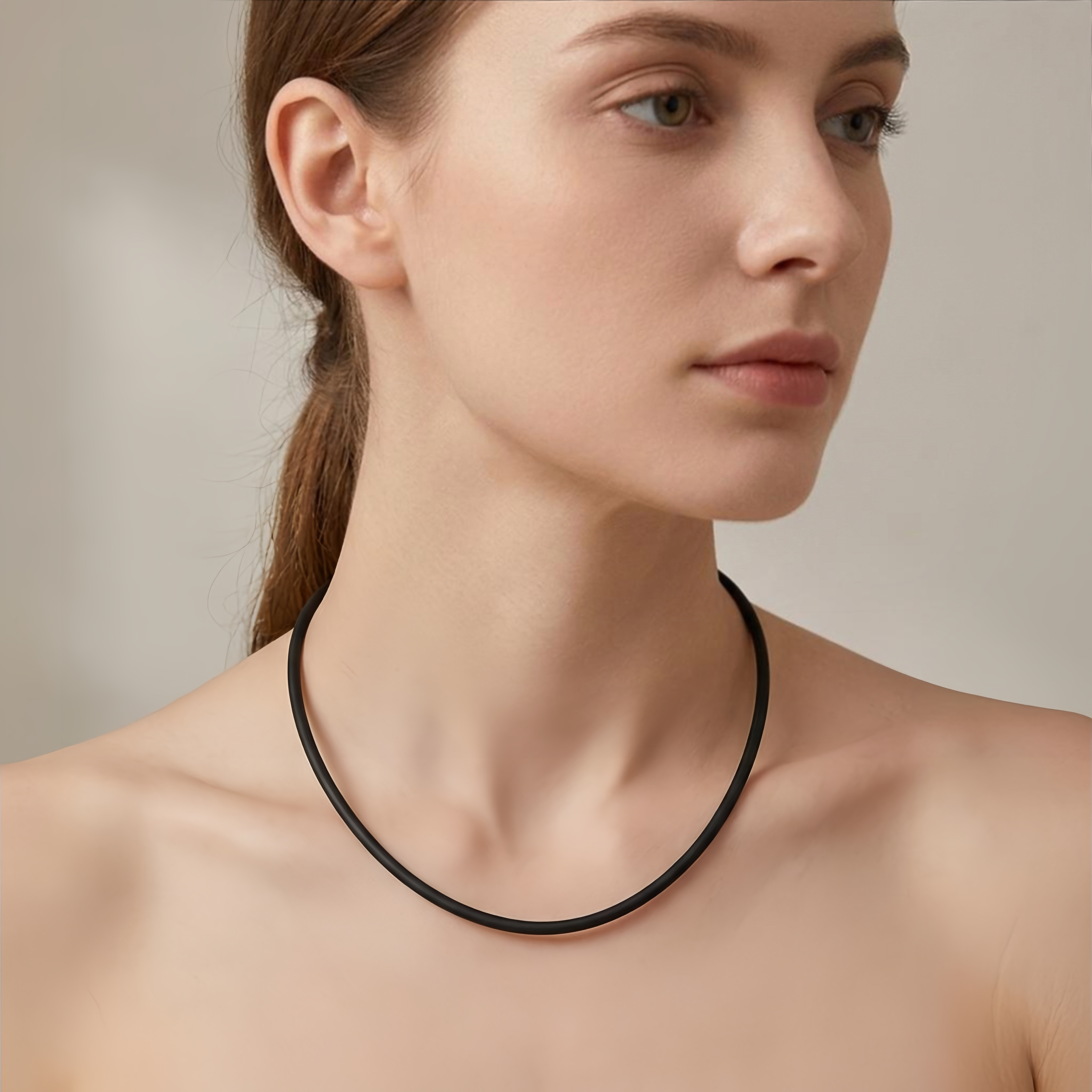Sterling Silver Black Cord Necklace