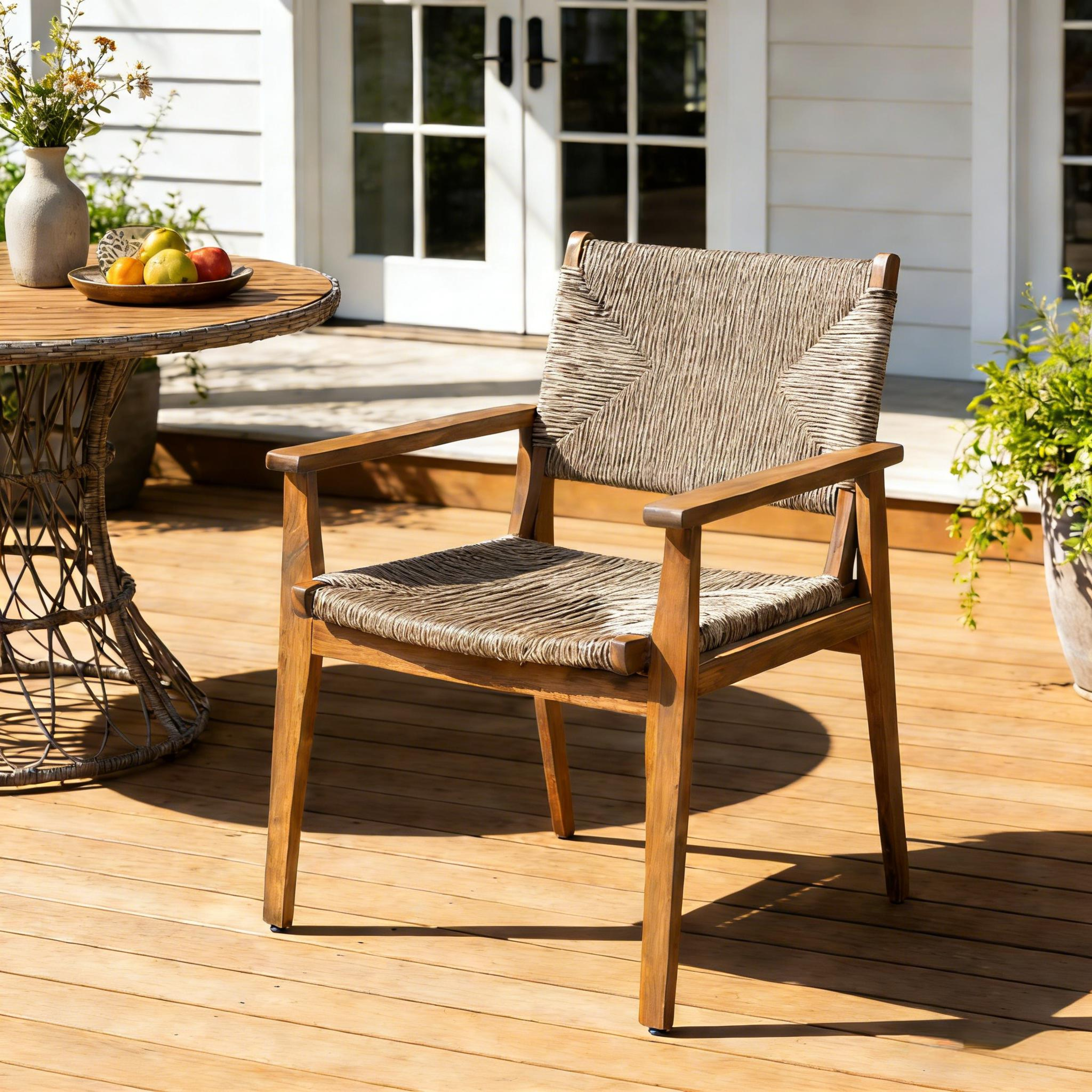 Acacia Wood Outdoor Dining Chair