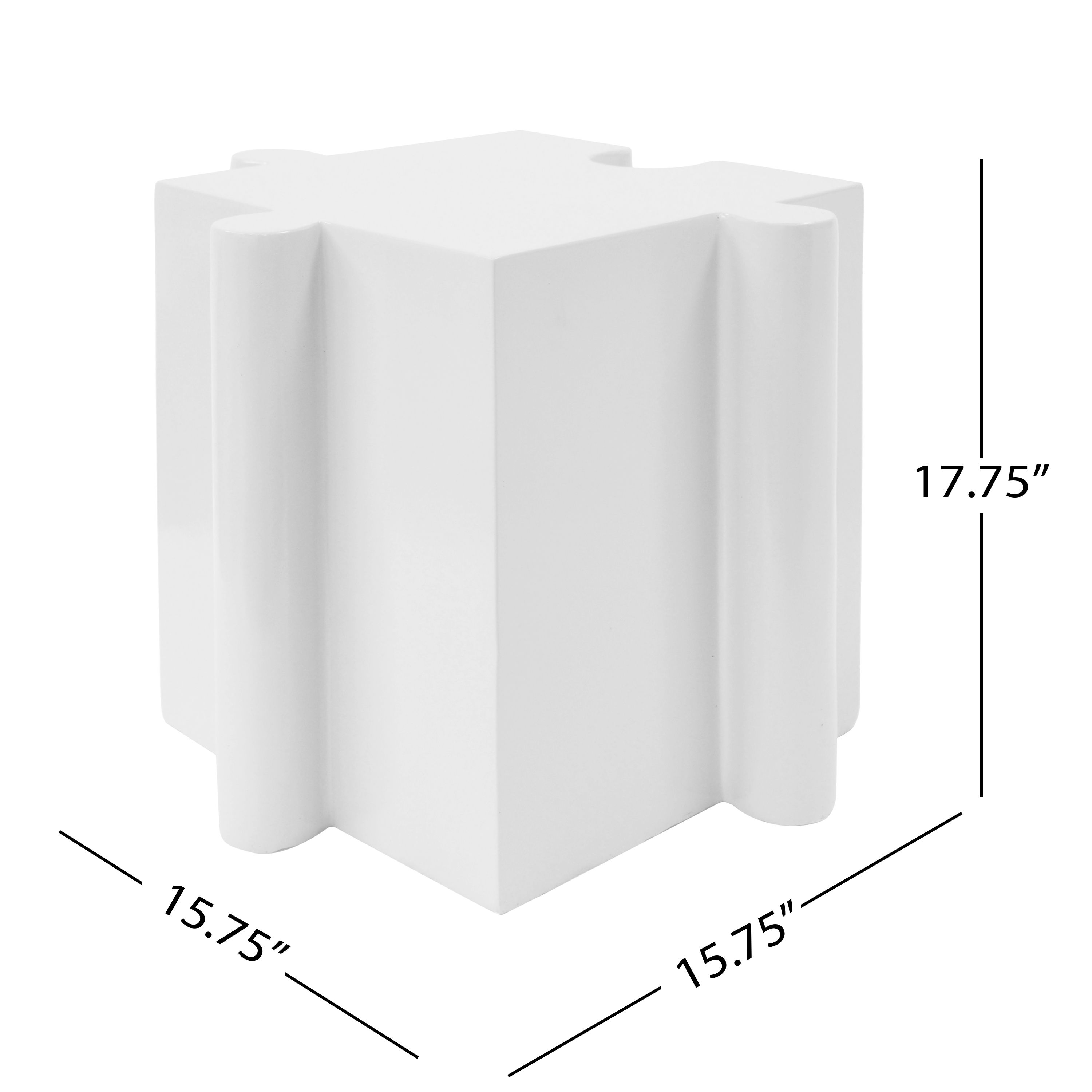 3-Piece Artistic Puzzle Table Set,Modular MGO Side Tables With Interlocking Design 2 Convex & 1 Concave , 200lb Capacity For Indoor & Outdoor,White & Black Color_voghion.com