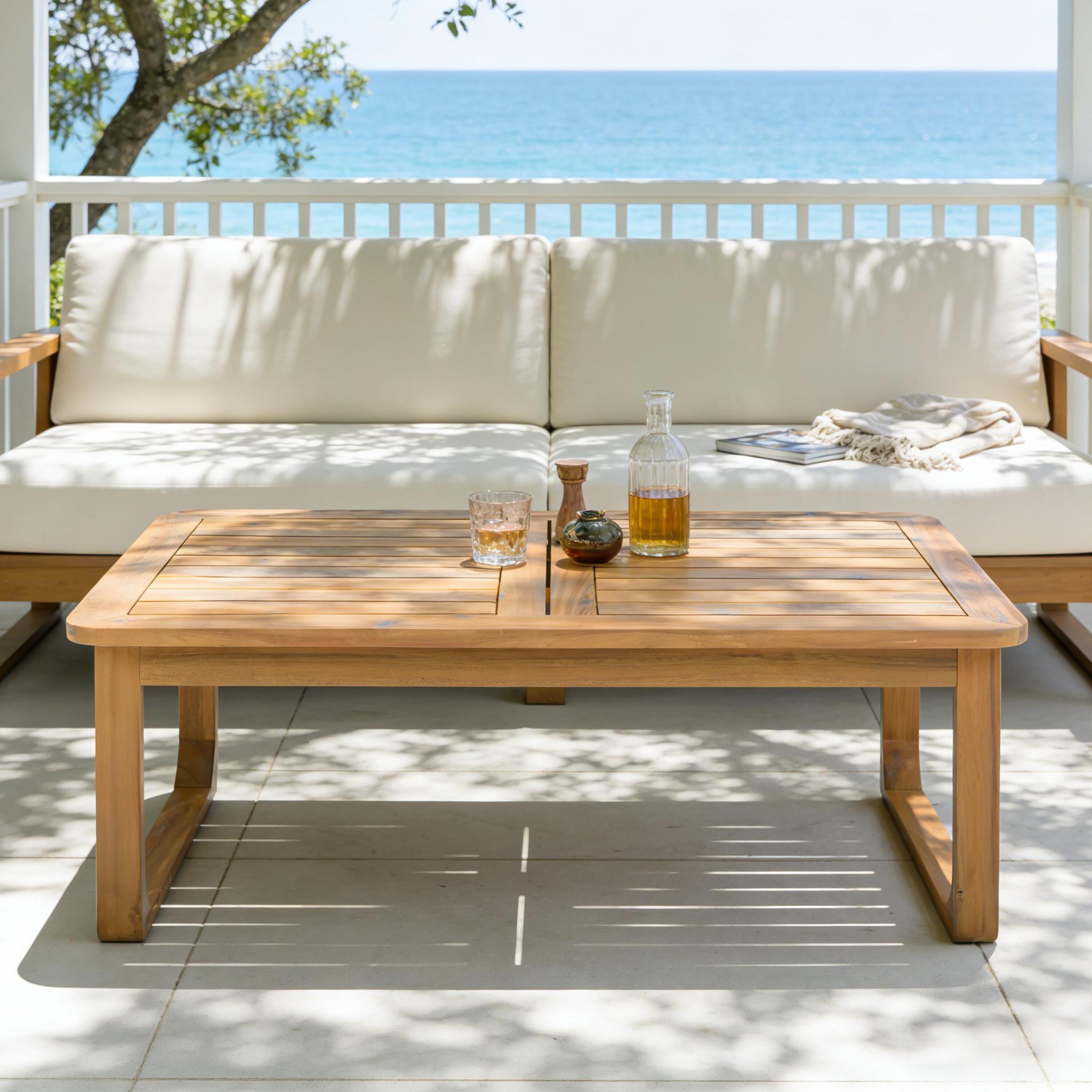 Acacia Wood Outdoor Coffee Table, picture 2 of 4