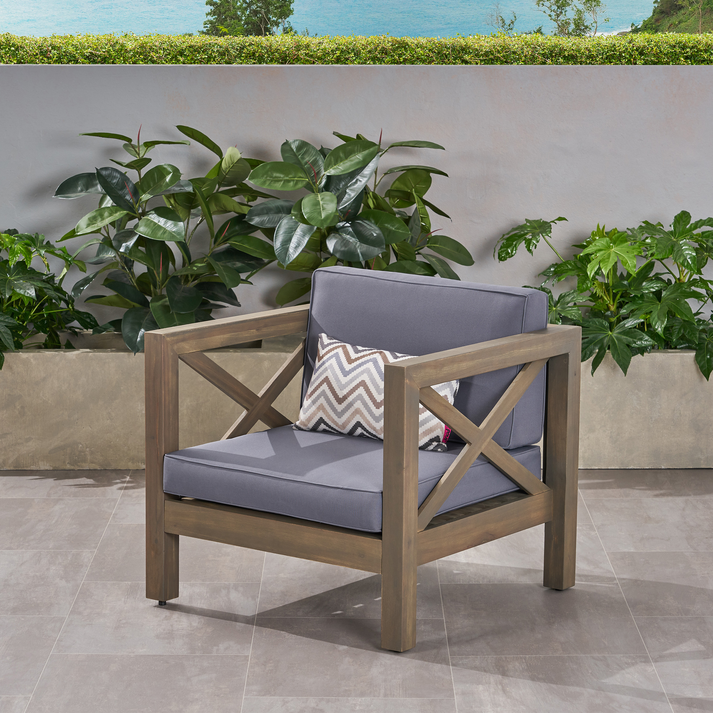 Acacia Wood Club Chair