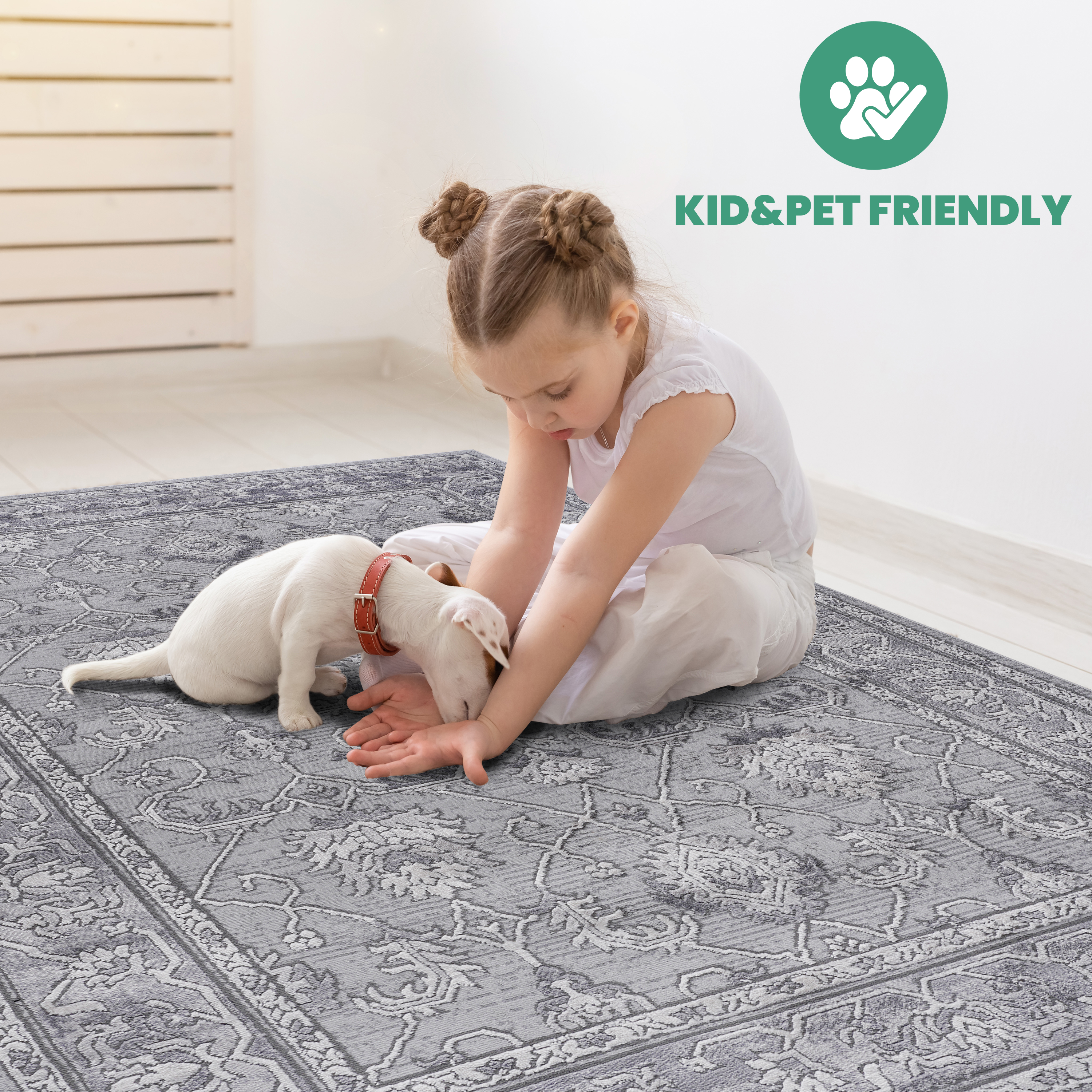 MARFI C Ollection 5X7 Grey Oriental Area Rug_maomaolike.com