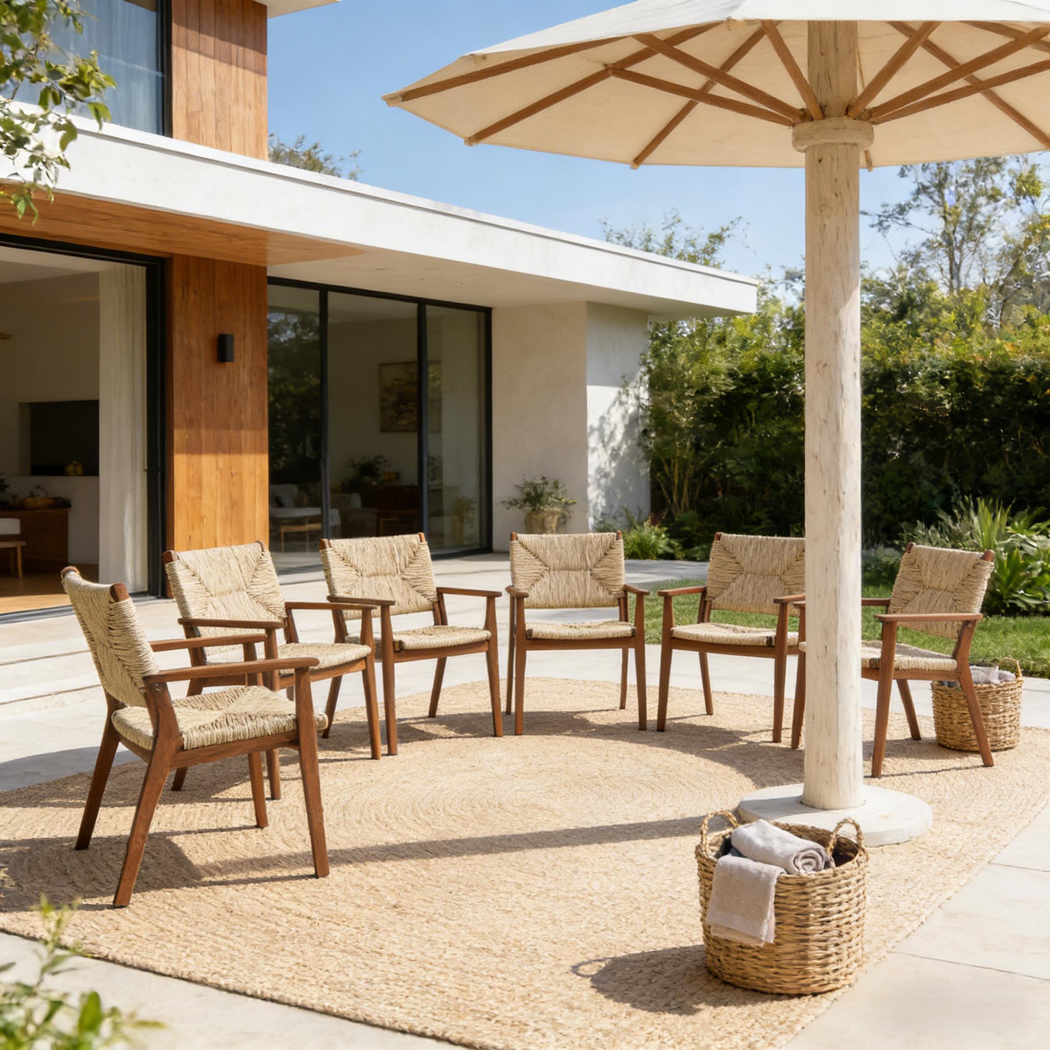 Acacia Wicker Outdoor Dining Chair, picture 3 of 4
