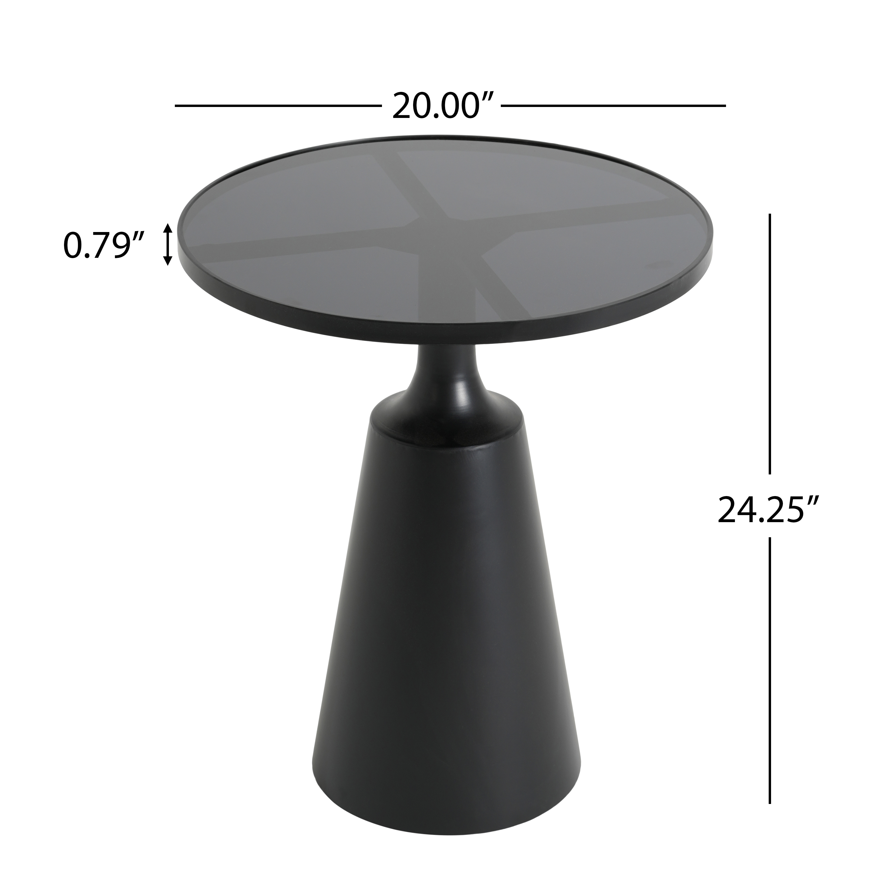 Iron Side Table with Glass Top, picture 4 of 4