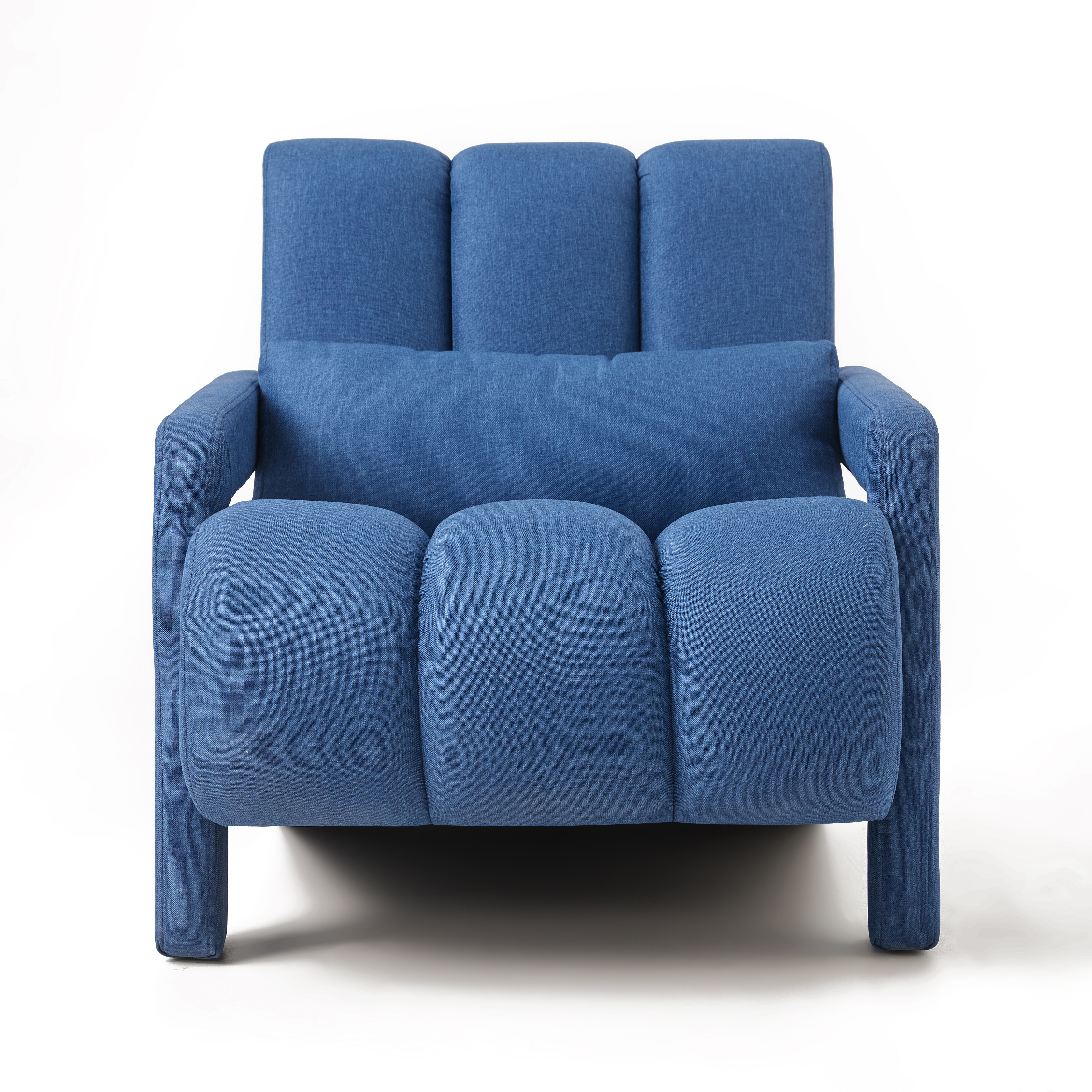 Modern Upholstered Accent Chair, Comfortable Linen Fabric With A Pillow For Living Room,bedroom. Linen, Navy Blue