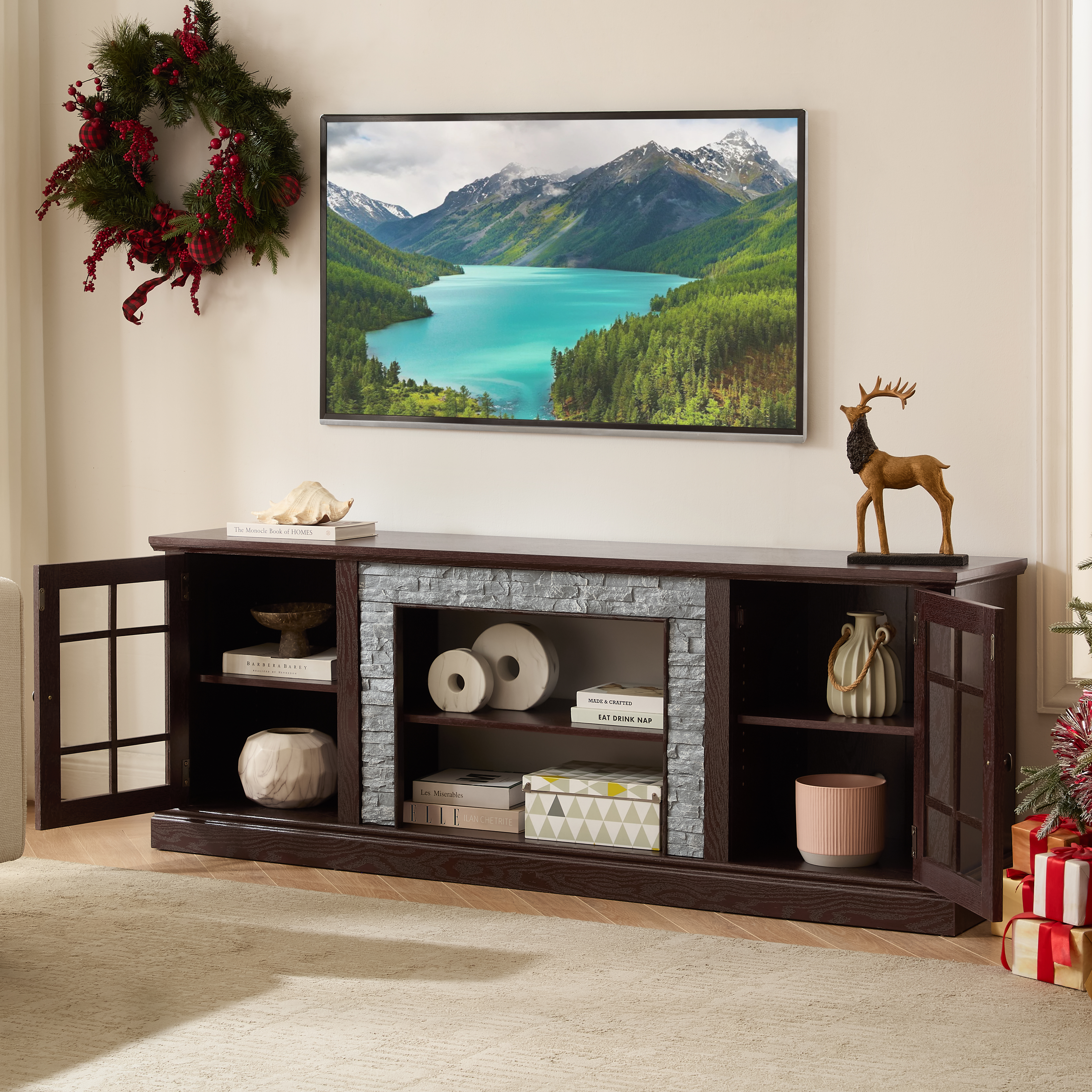 Faux Stone TV Stand, picture 3 of 4