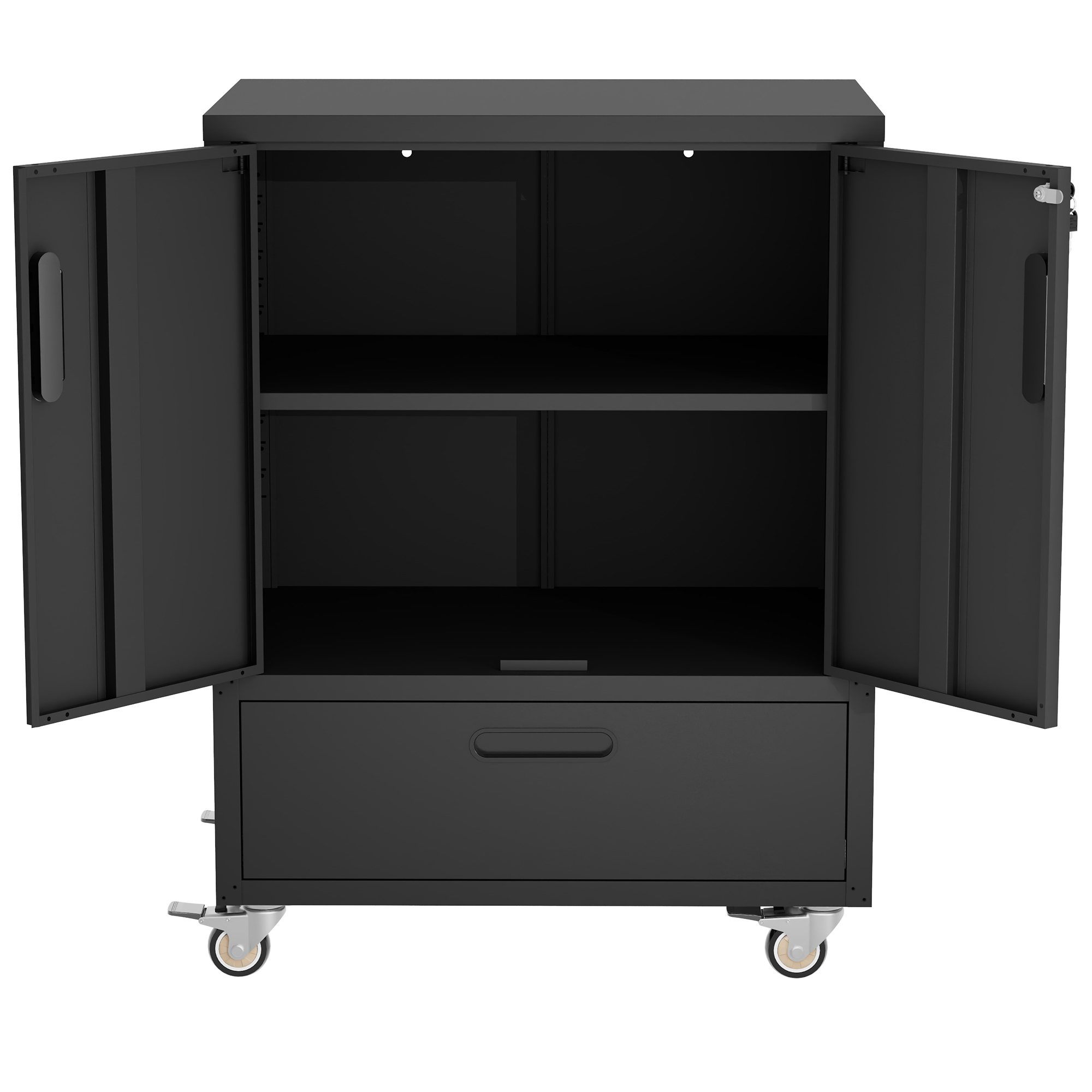 Tool Cart With Wheels, 40  H X 30  W X 20  D, Mobile Tool Cabinet With Lockable Casters & Drawer, Heavy-Duty Steel Storage Organizer For Garage, Workshop, Office - Easy 30-Min Assembly detail