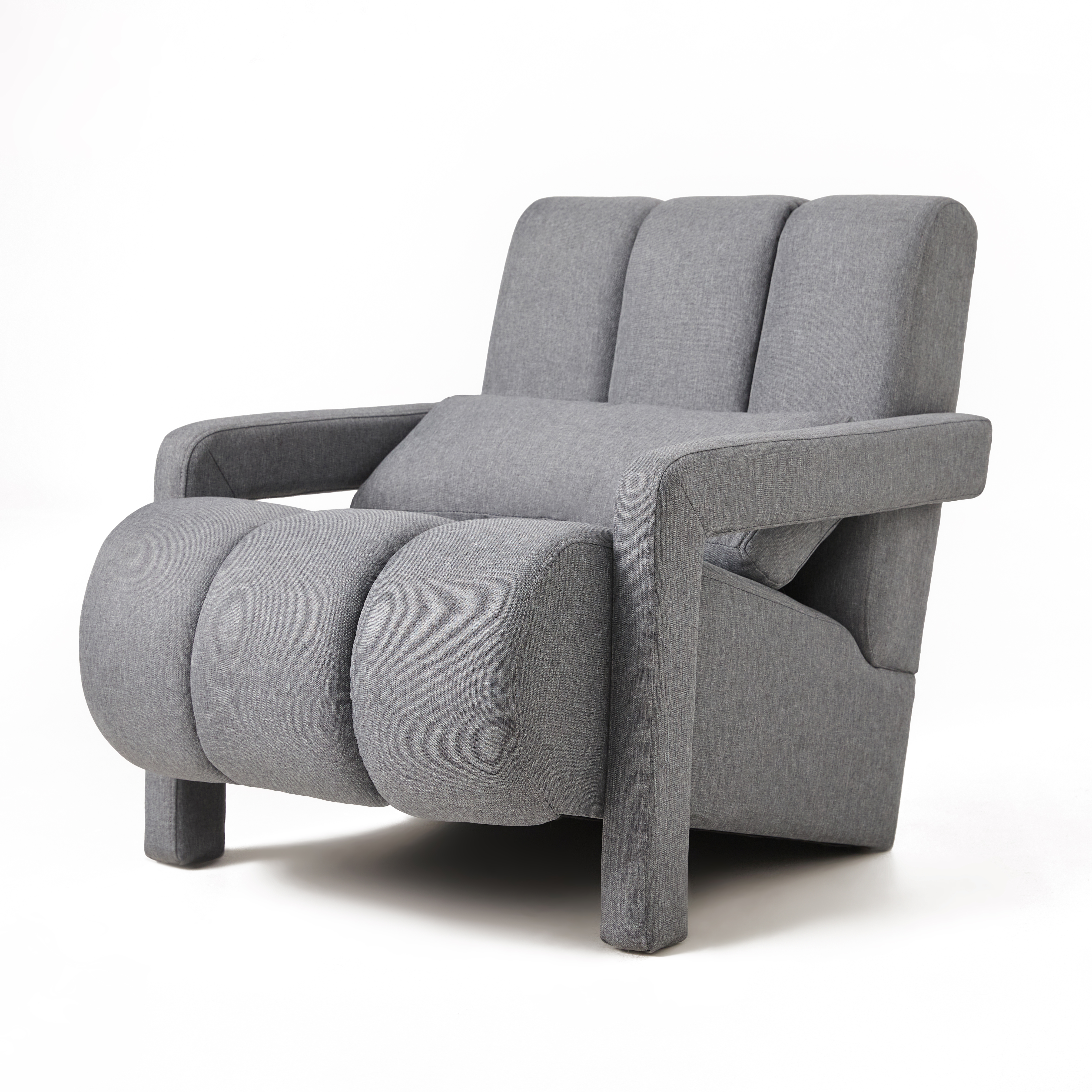 Modern Upholstered Accent Chair, Comfortable Linen Fabric With A Pillow For Living Room,bedroom.Linen, Dark Grey