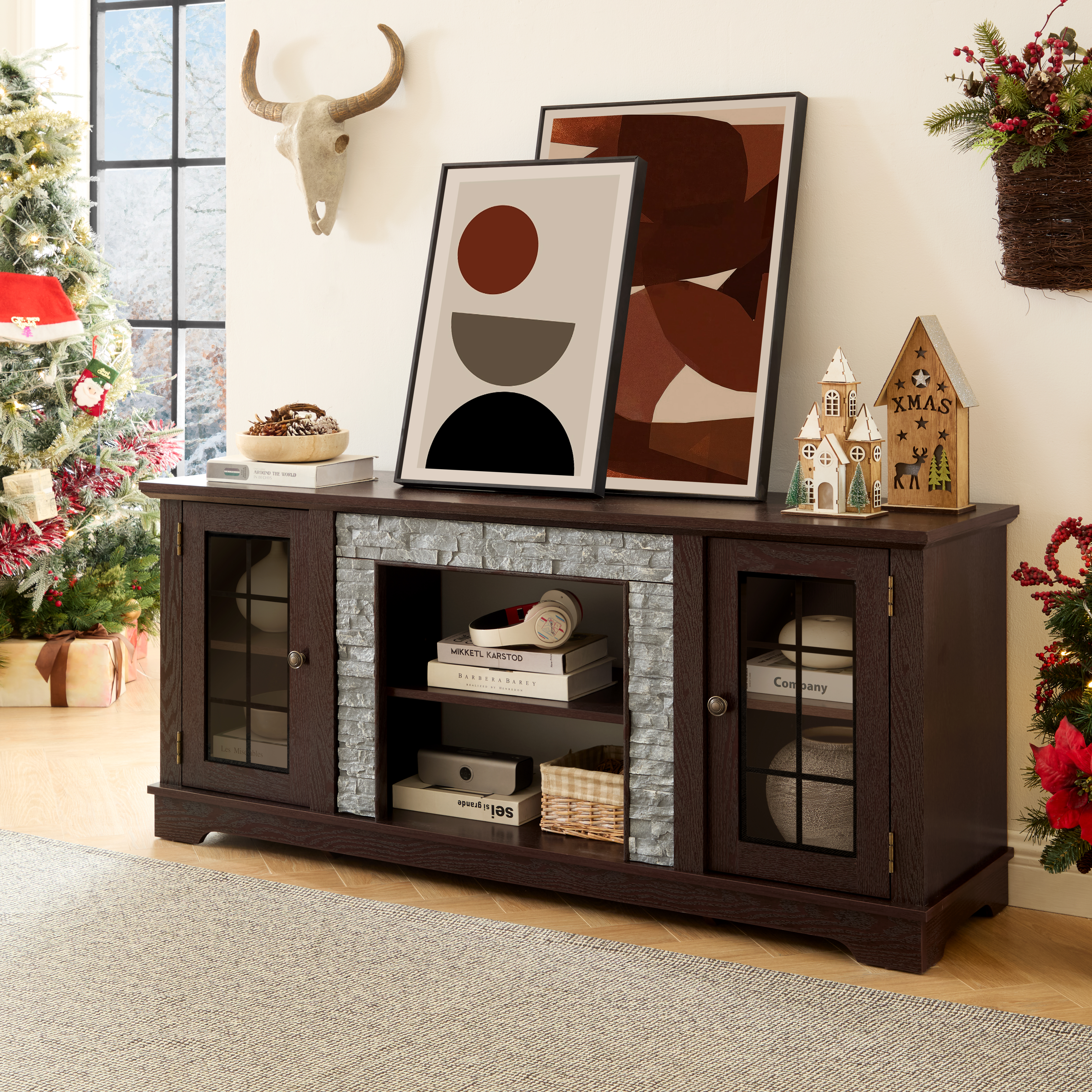 Faux Stone TV Stand