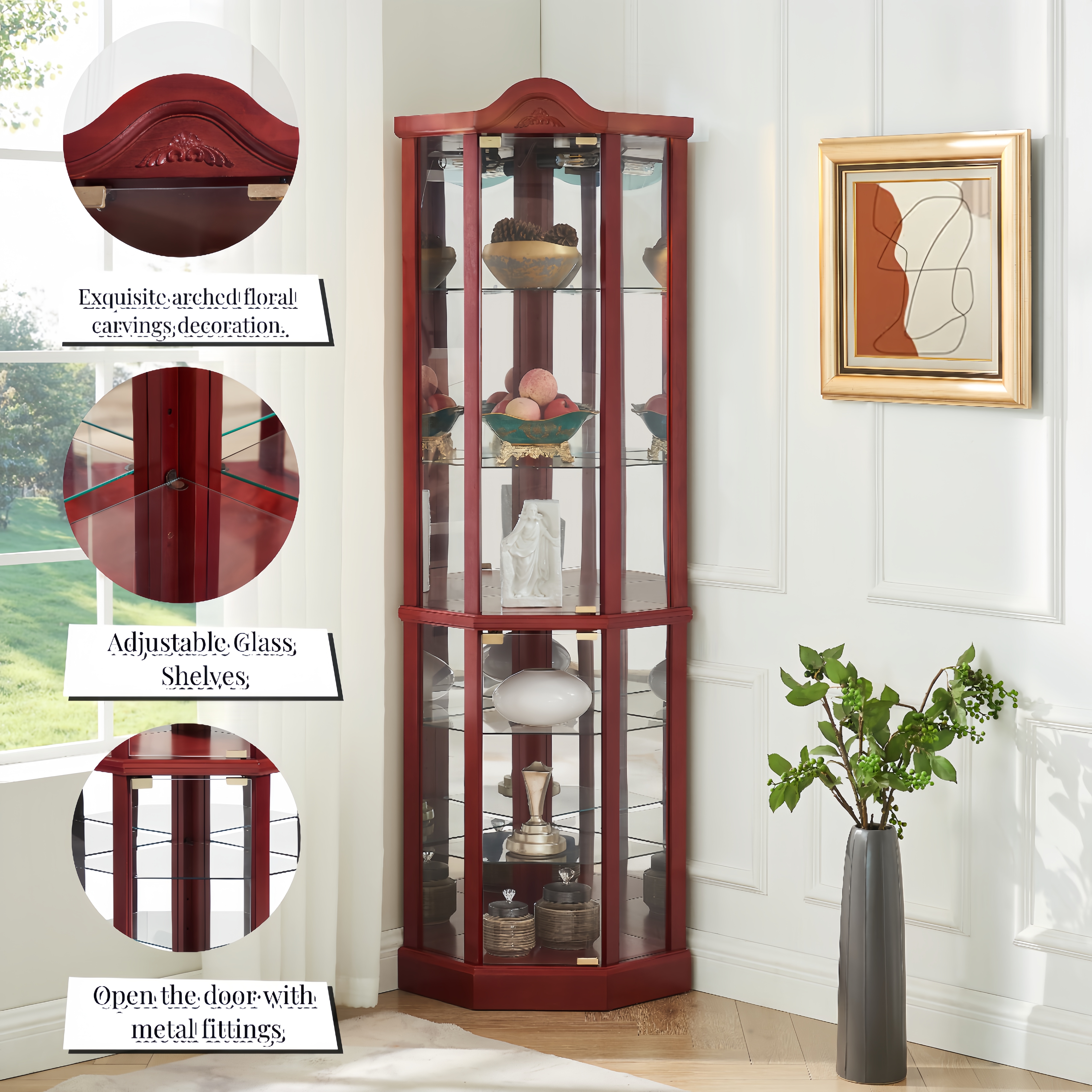 Lighted Corner Display Cabinet, picture 4 of 4