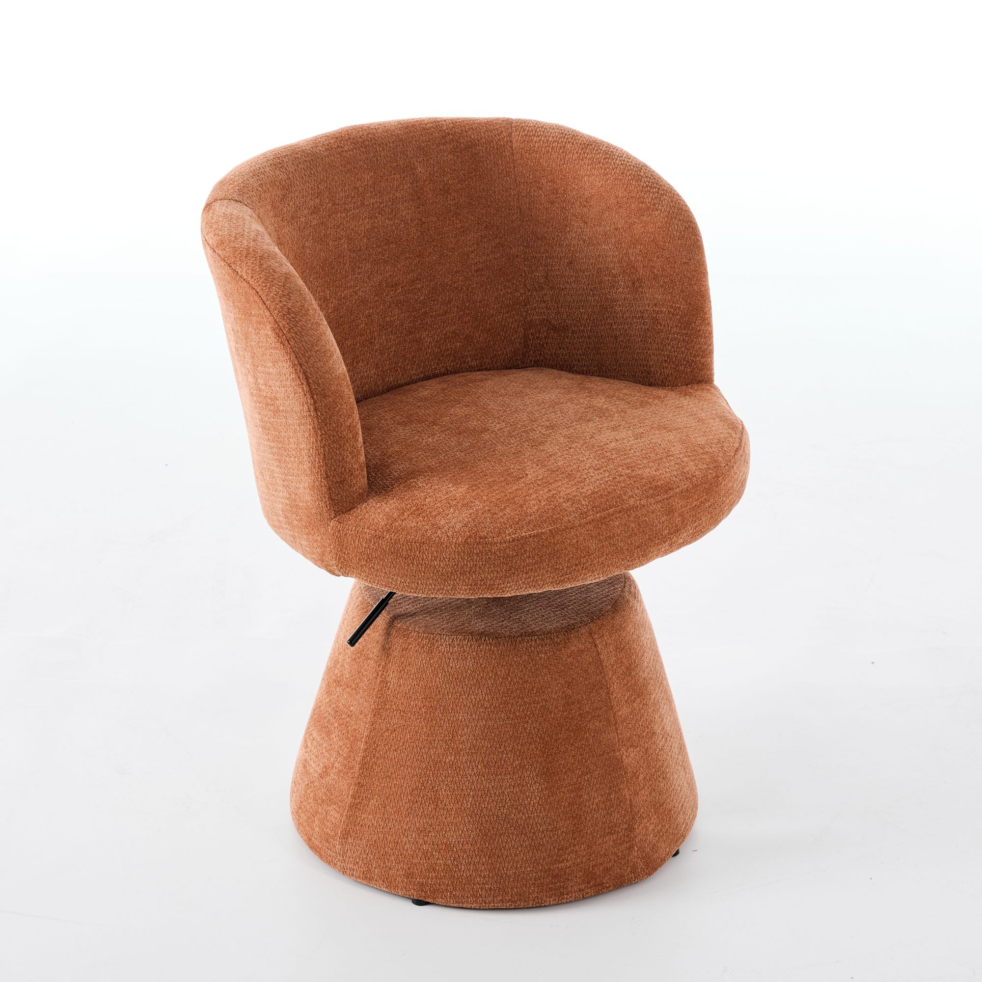 Adjustable Height 360 Swivel Bar Stool, Modern Chenille Upholstered Round Dining Chair, Ergonomic Accent Vanity Chair For Bedroom,Kitchen Island & Pub, Single Pack, Terracotta & Orange Color,SW1878OG
