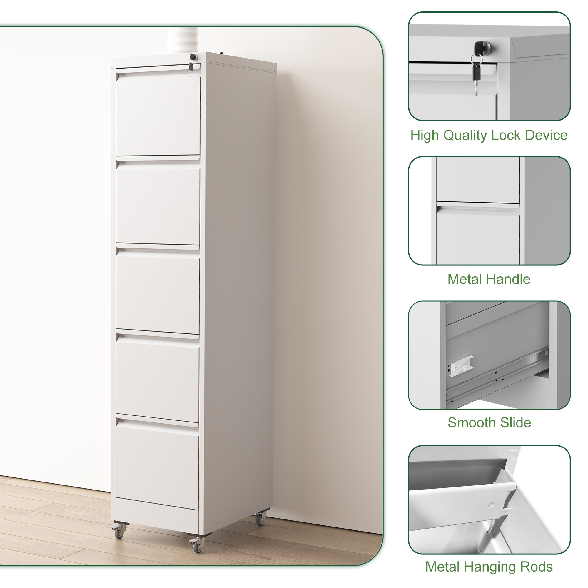 Metal Vertical File Cabinet, picture 4 of 5