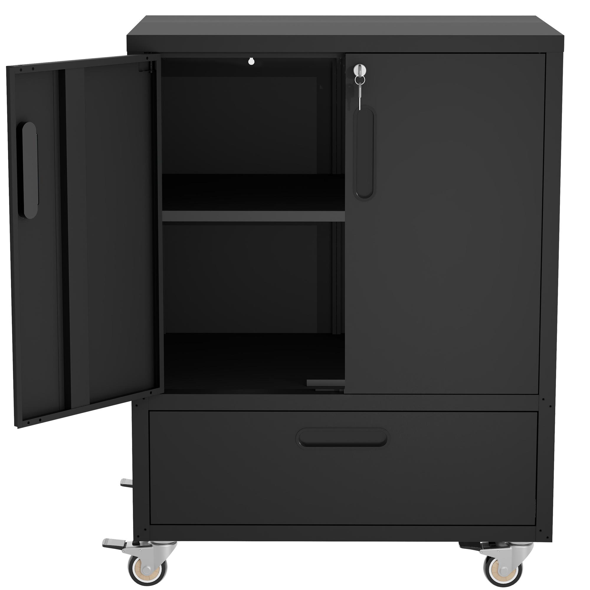 Tool Cart With Wheels, 40  H X 30  W X 20  D, Mobile Tool Cabinet With Lockable Casters & Drawer, Heavy-Duty Steel Storage Organizer For Garage, Workshop, Office - Easy 30-Min Assembly detail