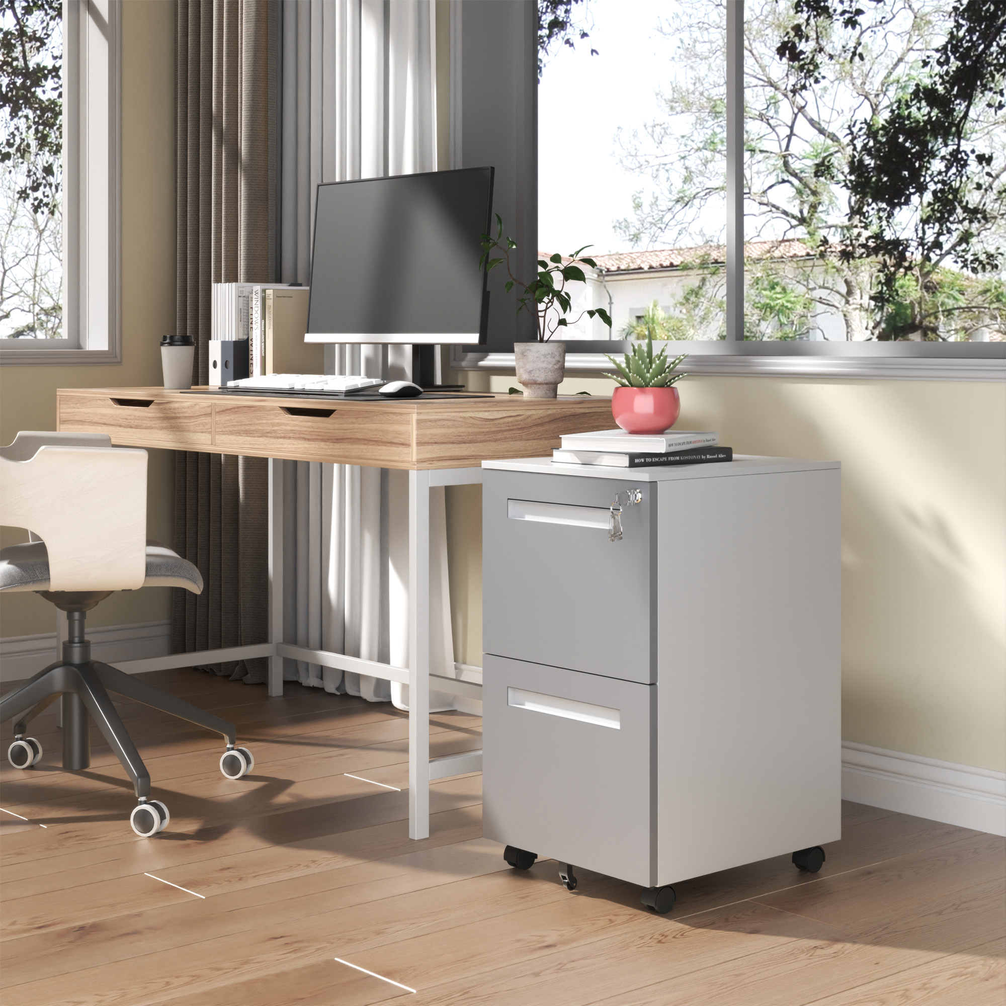 2-Drawer Mobile File Cabinet, picture 2 of 4