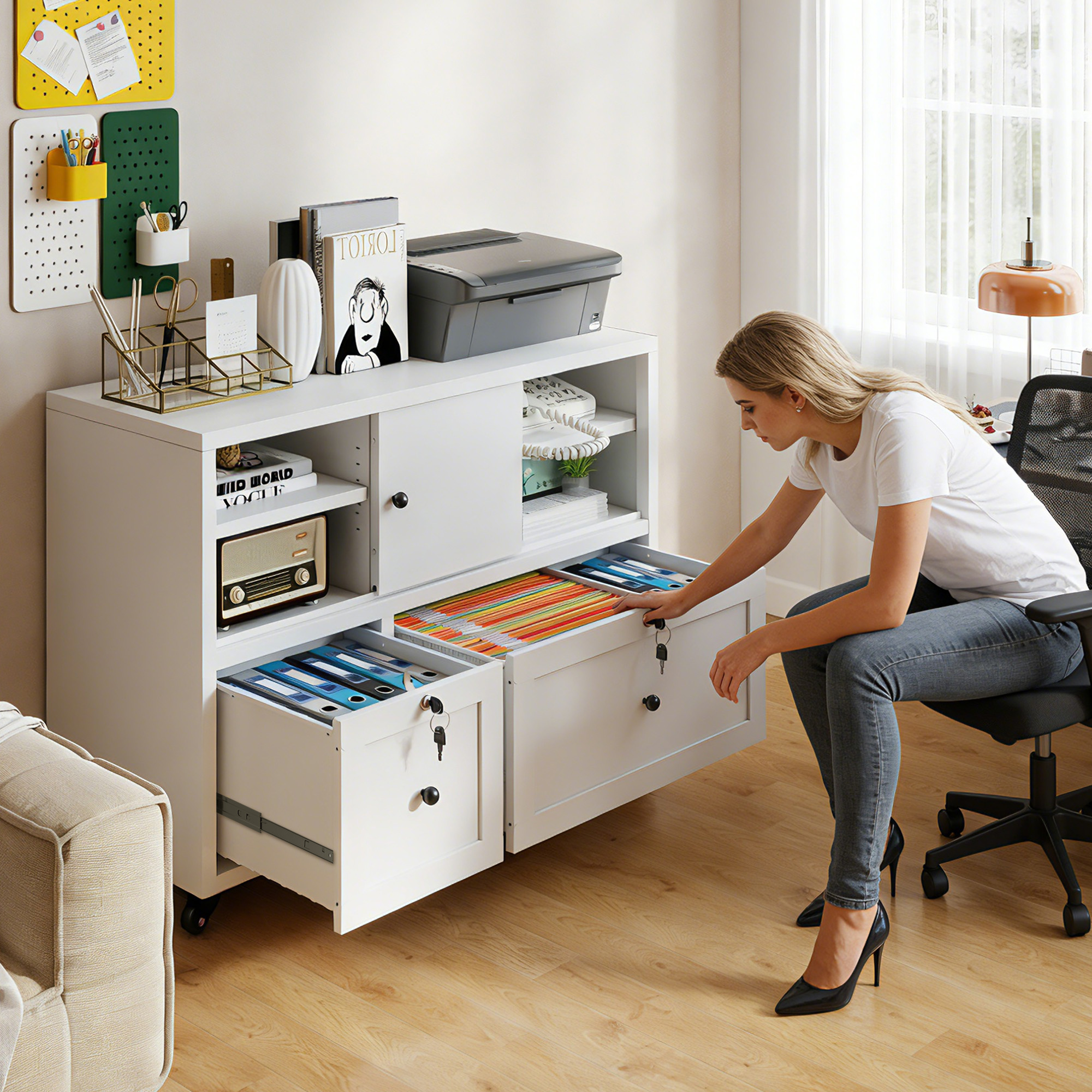 2-Drawer Metal Filing Cabinet, picture 2 of 4