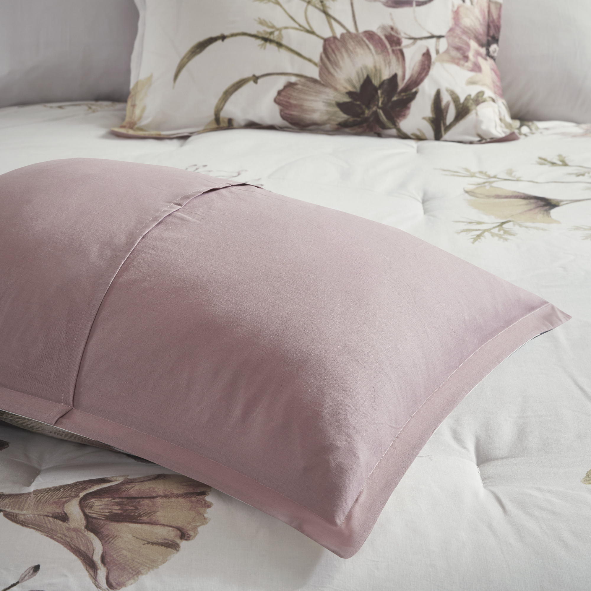 8 Piece Cotton Printed Comforter Set Blush Cal King
