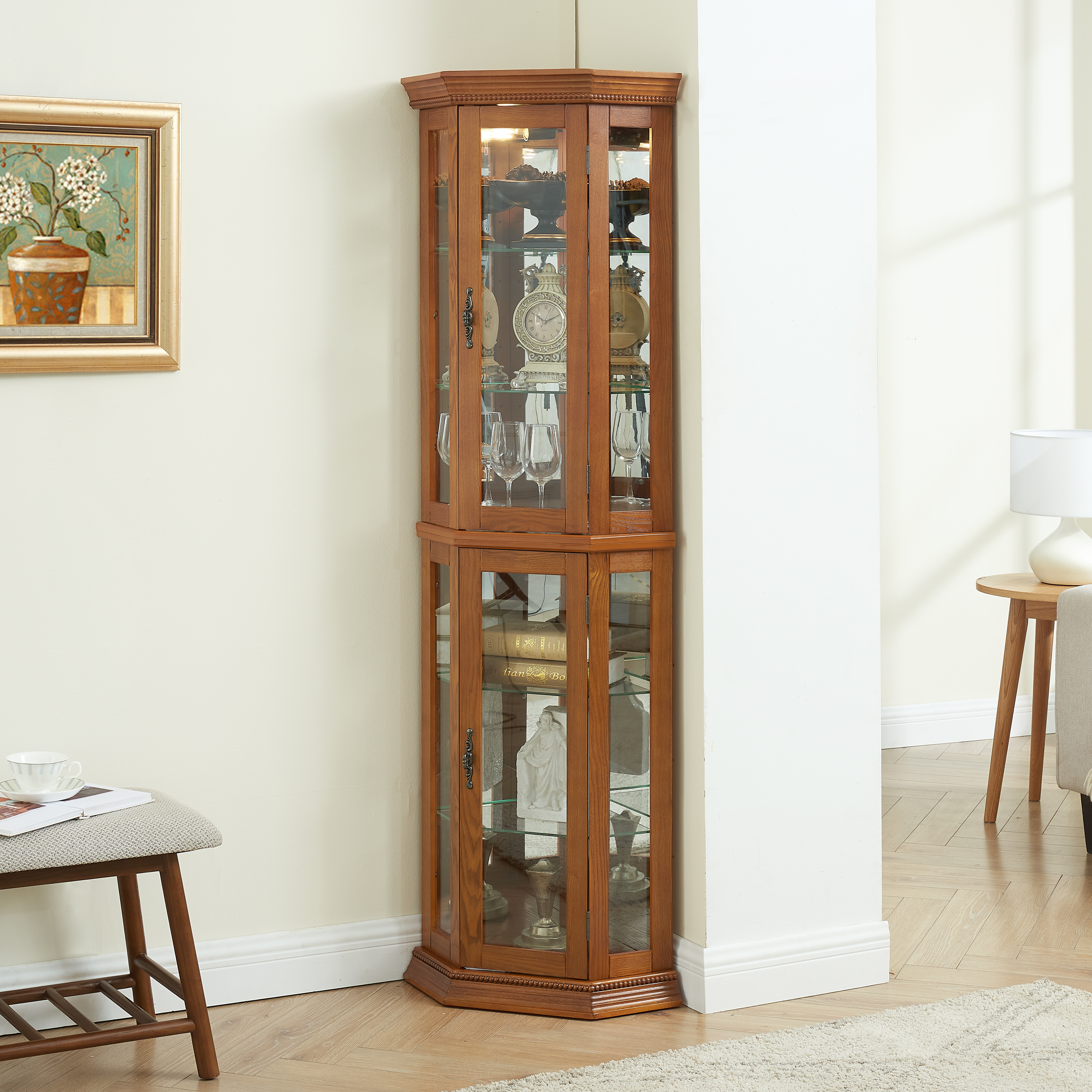 Corner Curio Cabinet, picture 3 of 4