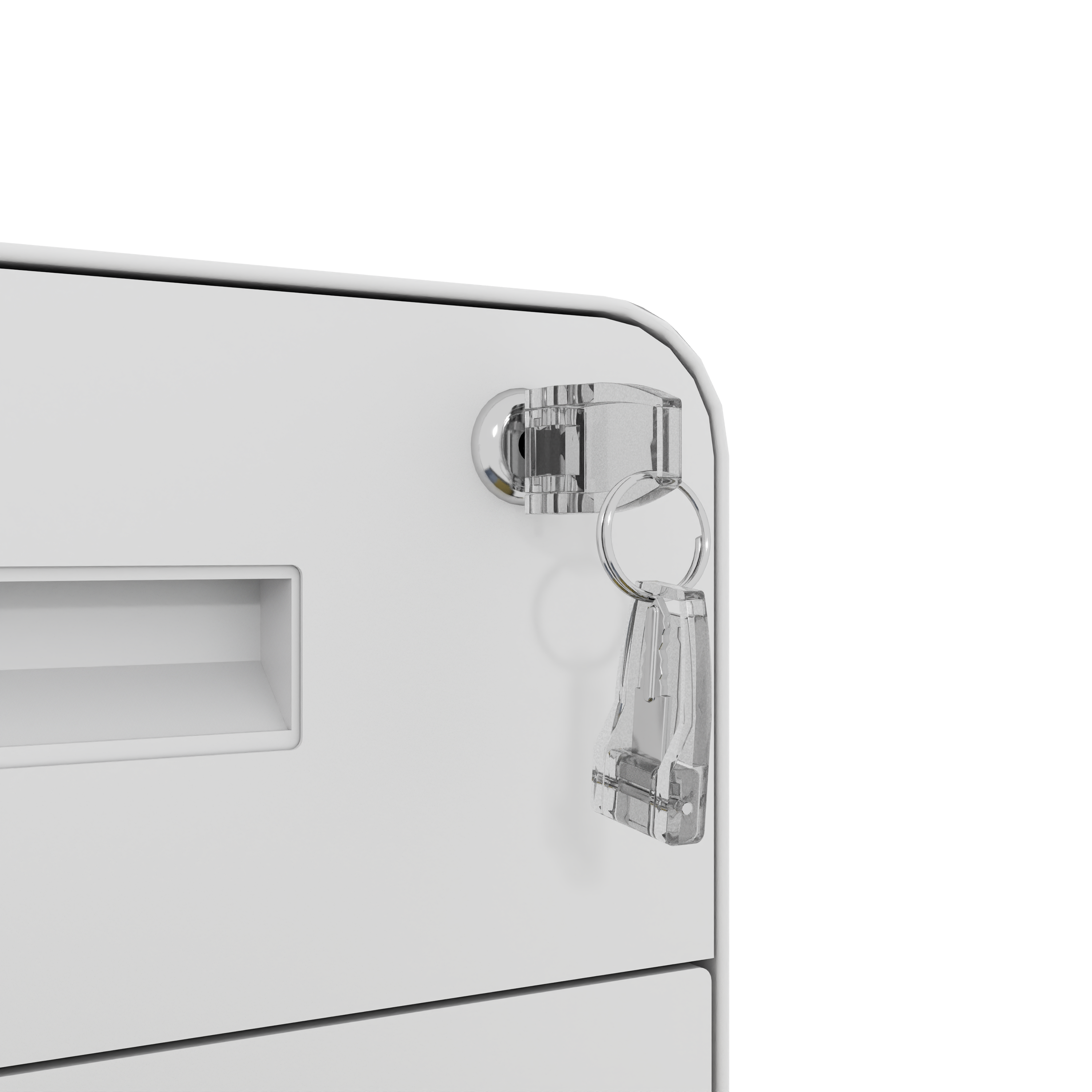 3-Drawer Wide Mobile File Cabinet With Lock, All-Steel Metal Storage Cabinet On Casters, For Home & Office,White, Fully Assembled, Holds A4 Letter Files, 110lbs Drawer detail