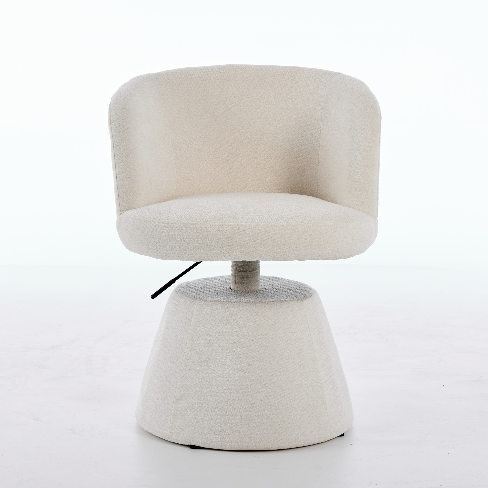 Adjustable Height 360 Swivel Bar Stool, Modern Chenille Upholstered Round Dining Chair, Ergonomic Accent Vanity Chair For Bedroom,Kitchen Island & Pub, Single Pack, Cream & Beige Color,SW1878BG