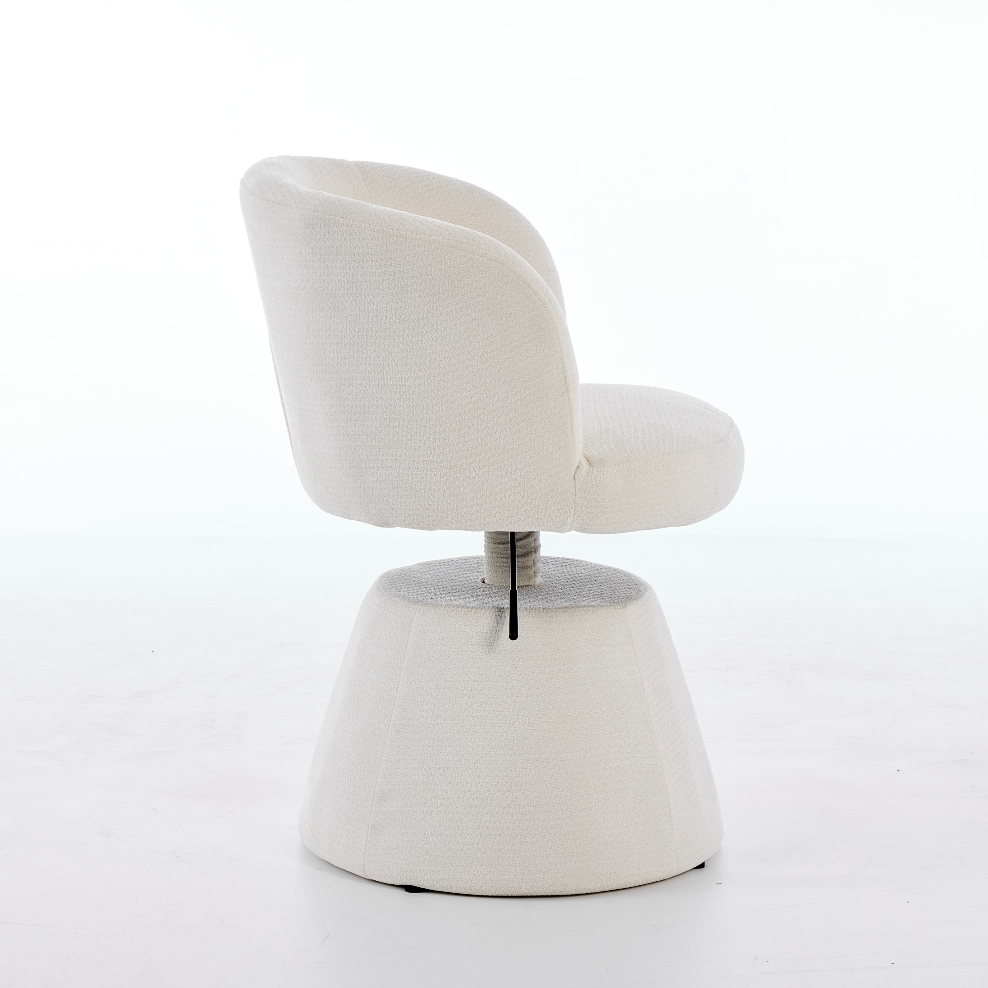 Adjustable Height 360 Swivel Bar Stool, Modern Chenille Upholstered Round Dining Chair, Ergonomic Accent Vanity Chair For Bedroom,Kitchen Island & Pub, Single Pack, Cream & Beige Color,SW1878BG