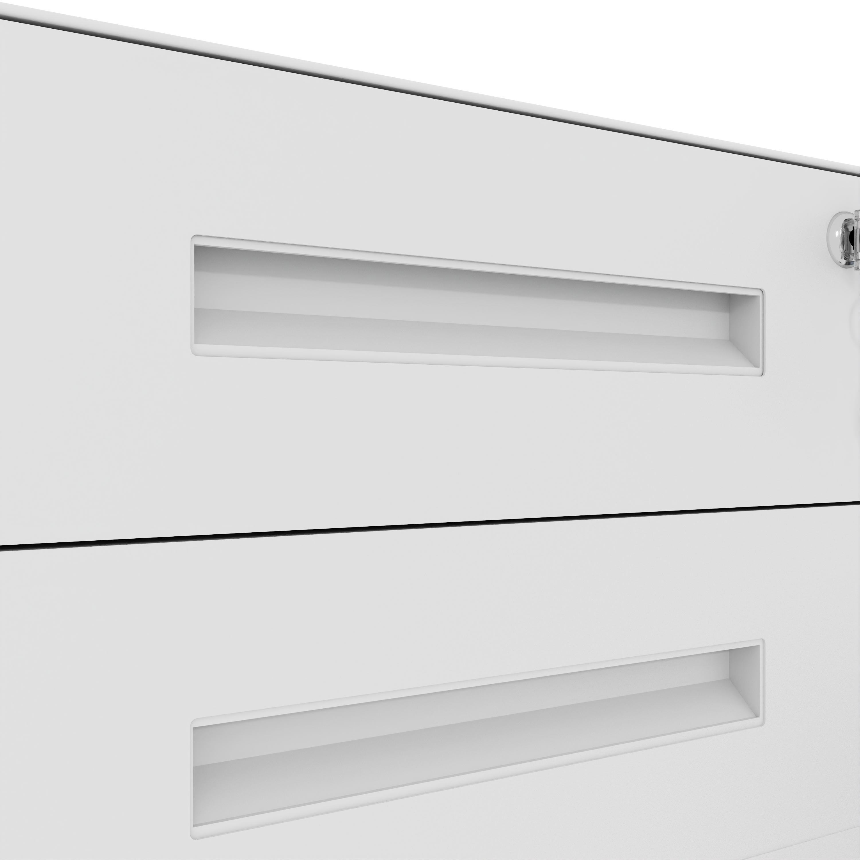 3-Drawer Wide Mobile File Cabinet With Lock, All-Steel Metal Storage Cabinet On Casters, For Home & Office,White, Fully Assembled, Holds A4 Letter Files, 110lbs Drawer detail