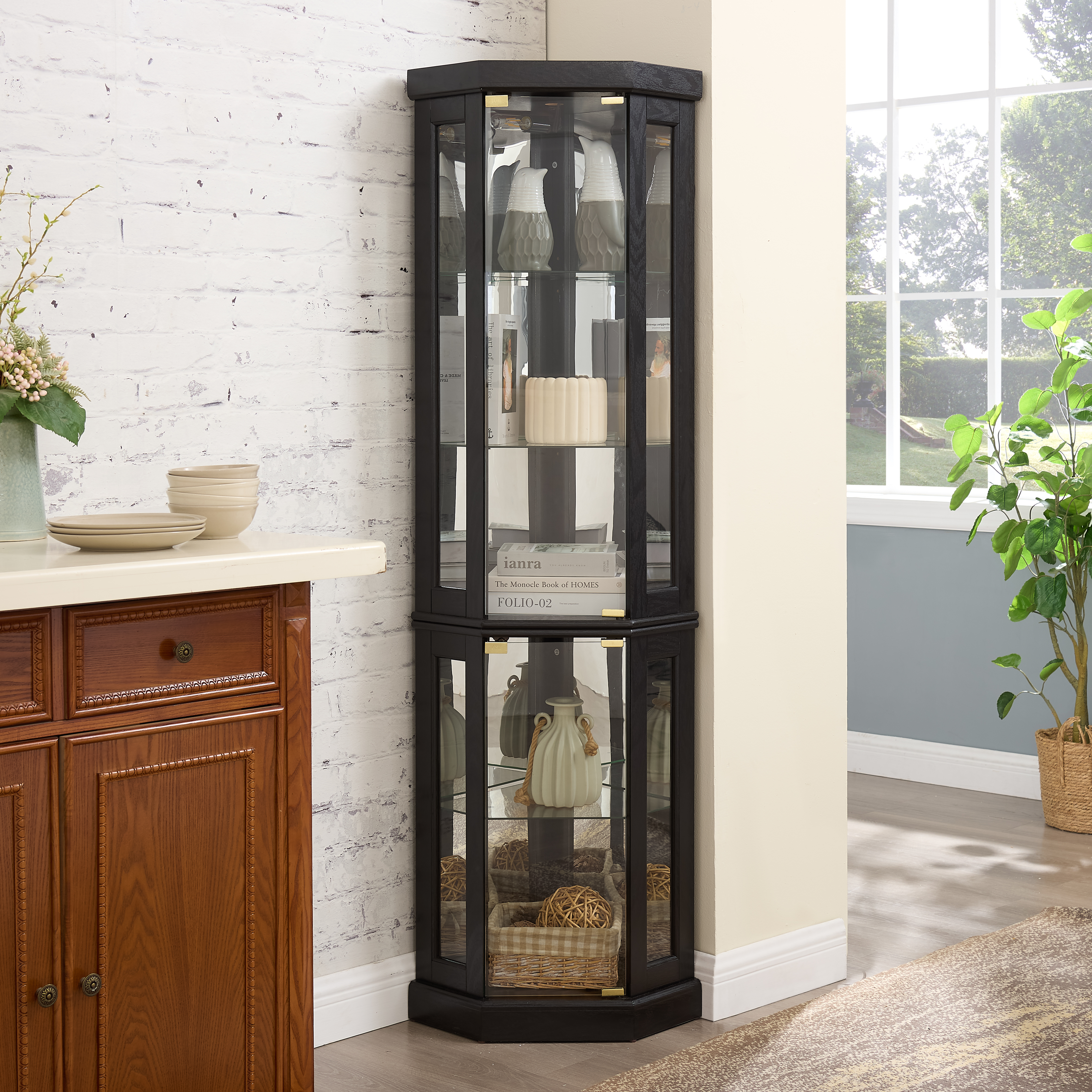 Lighted Corner Curio Cabinet, picture 4 of 4