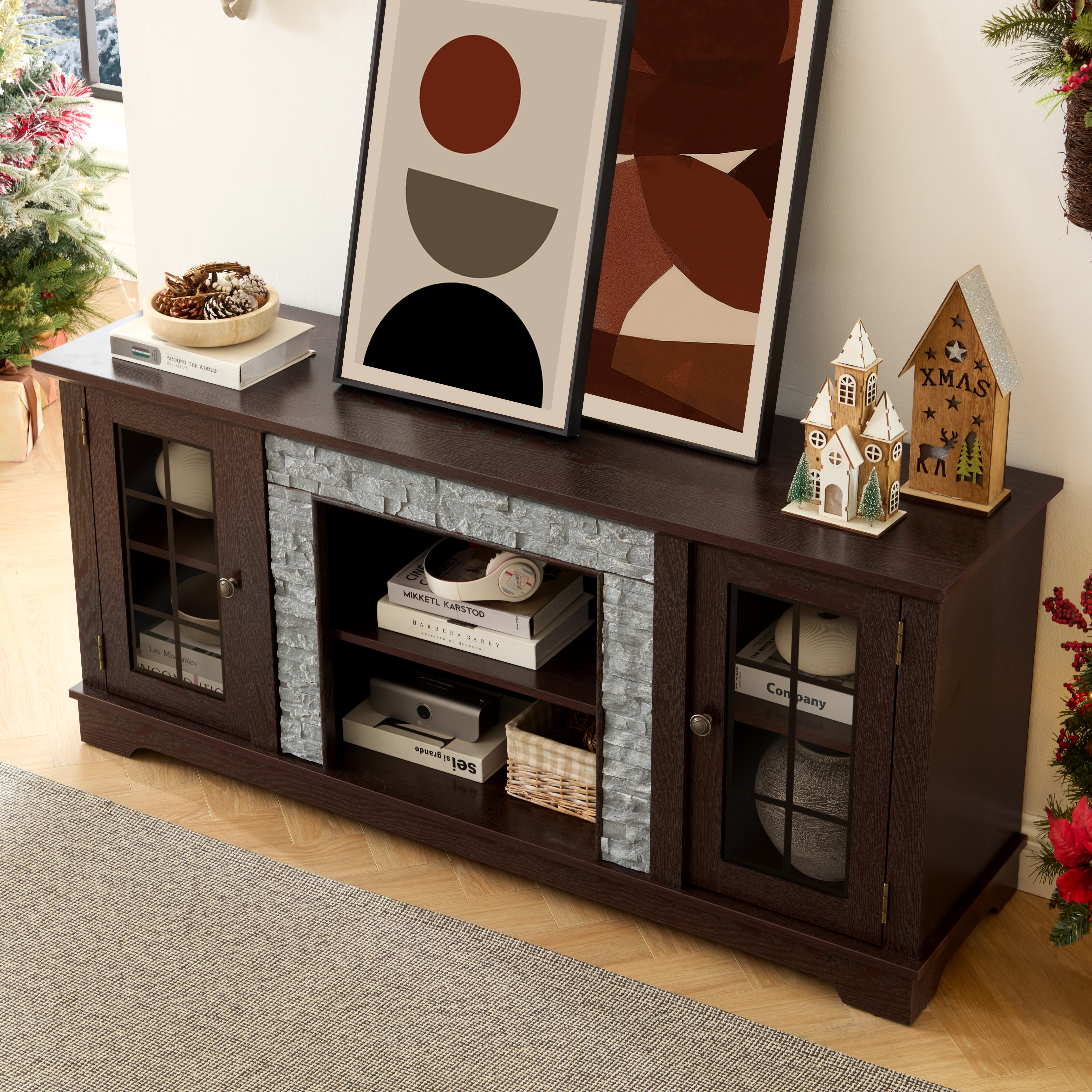 Faux Stone TV Stand, picture 4 of 5