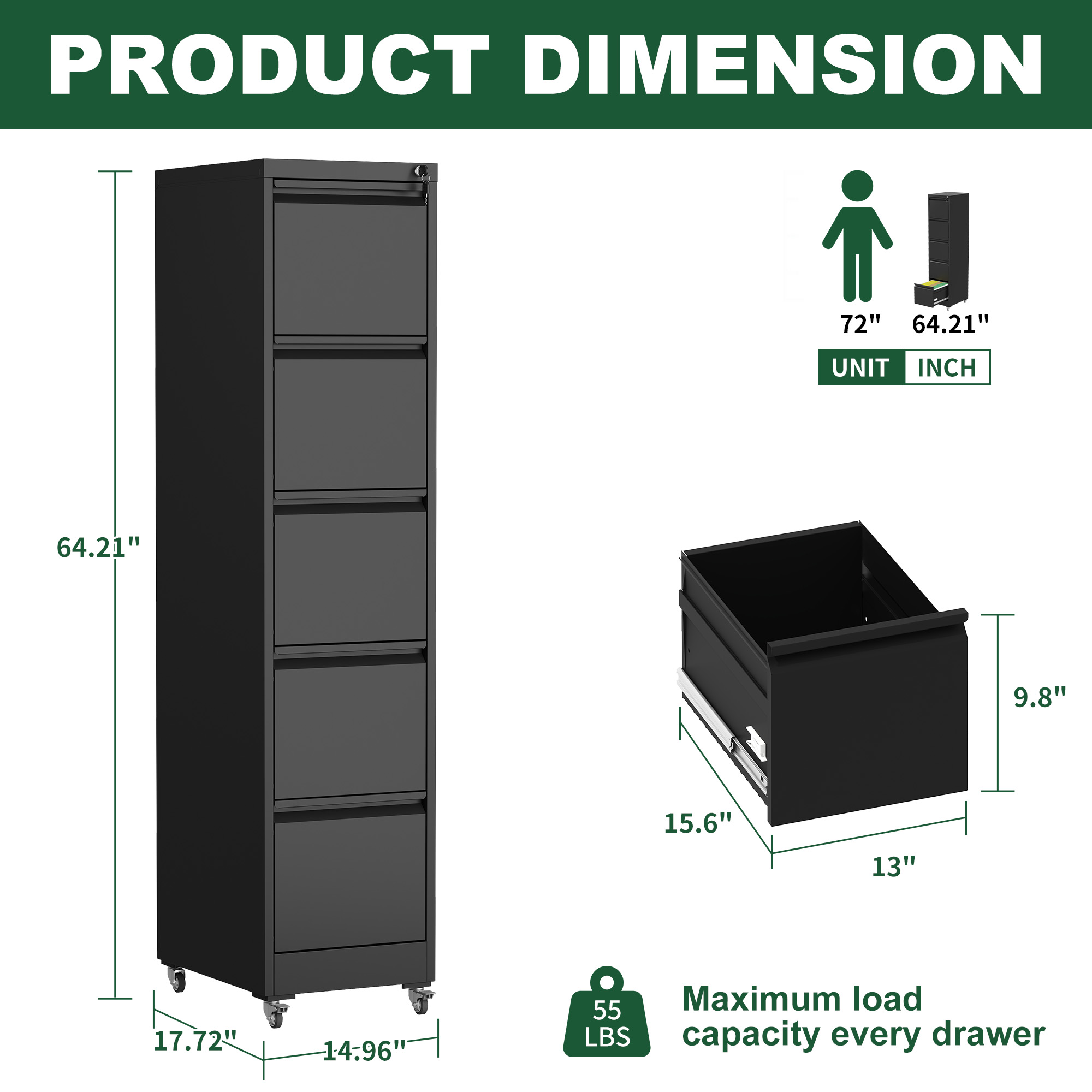 Metal Vertical File Cabinet, picture 4 of 4